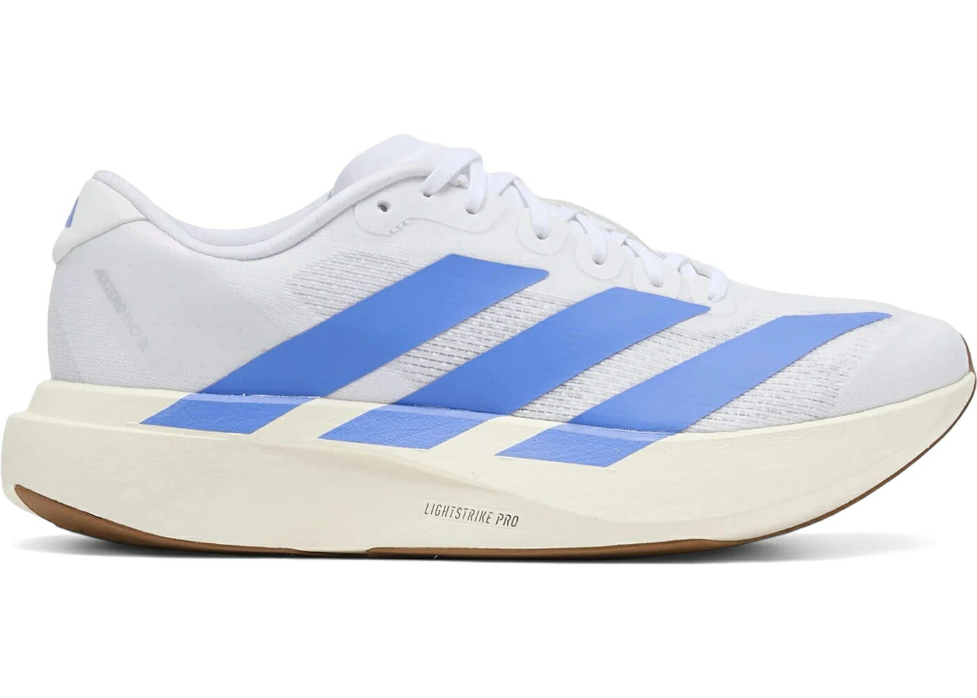 アディダス アディゼロ 白色 ホワイト 青色 ブルー フュージョン WOMEN スニーカー レディース ADIDAS ADIZERO EVO SL WHITE BLUE FUSION (WOMEN) / CLOUD WHITE BLUE FUSION OFF