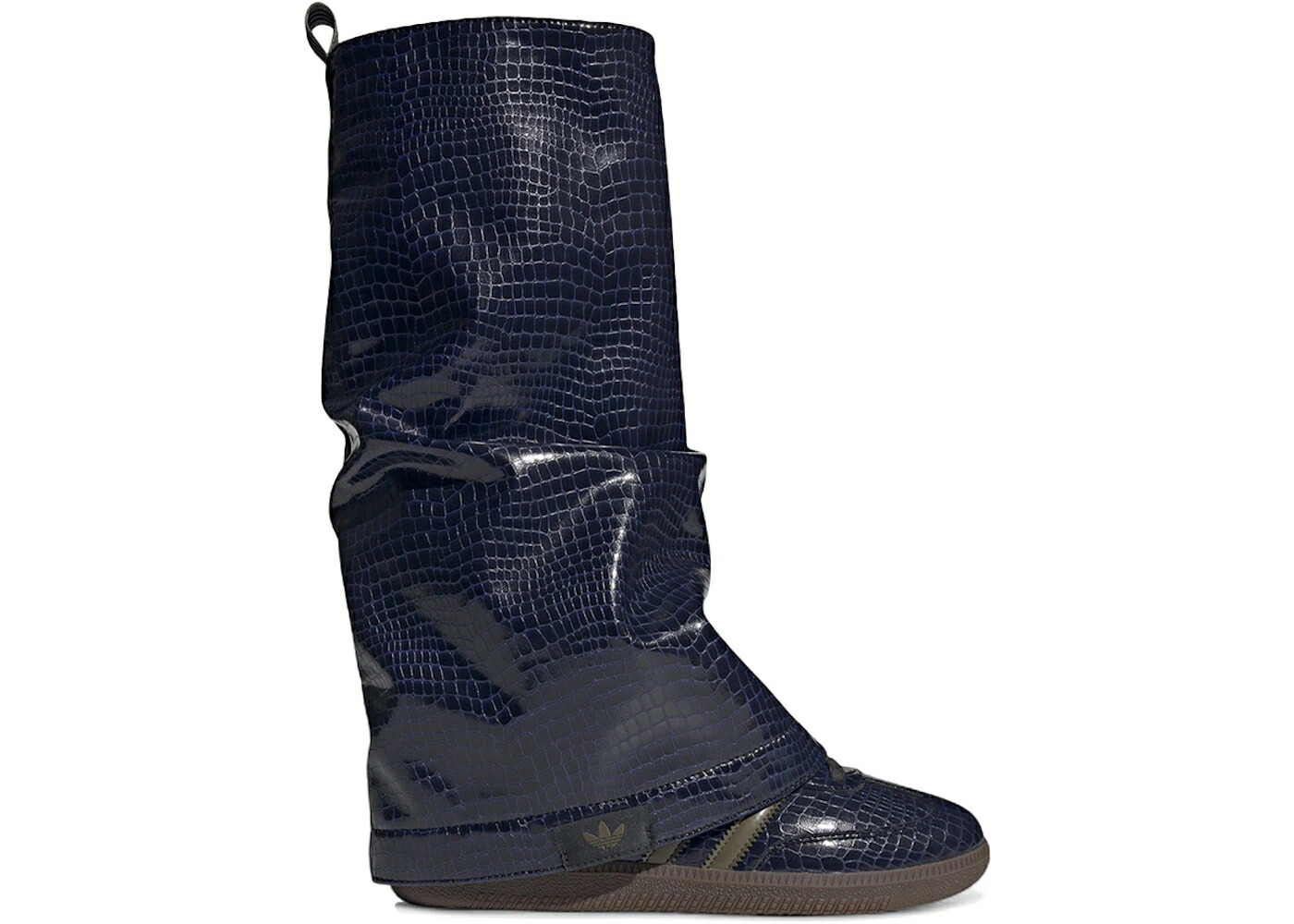 アディダス サンバ ブーツ 紺色 ネイビー オリーブ WOMEN'S スニーカー レディース ADIDAS SAMBA SNAKESKIN BOOT NAVY OLIVE (WOMEN'S) / SUPPLIER COLOUR OLIVE STRATA GUM
