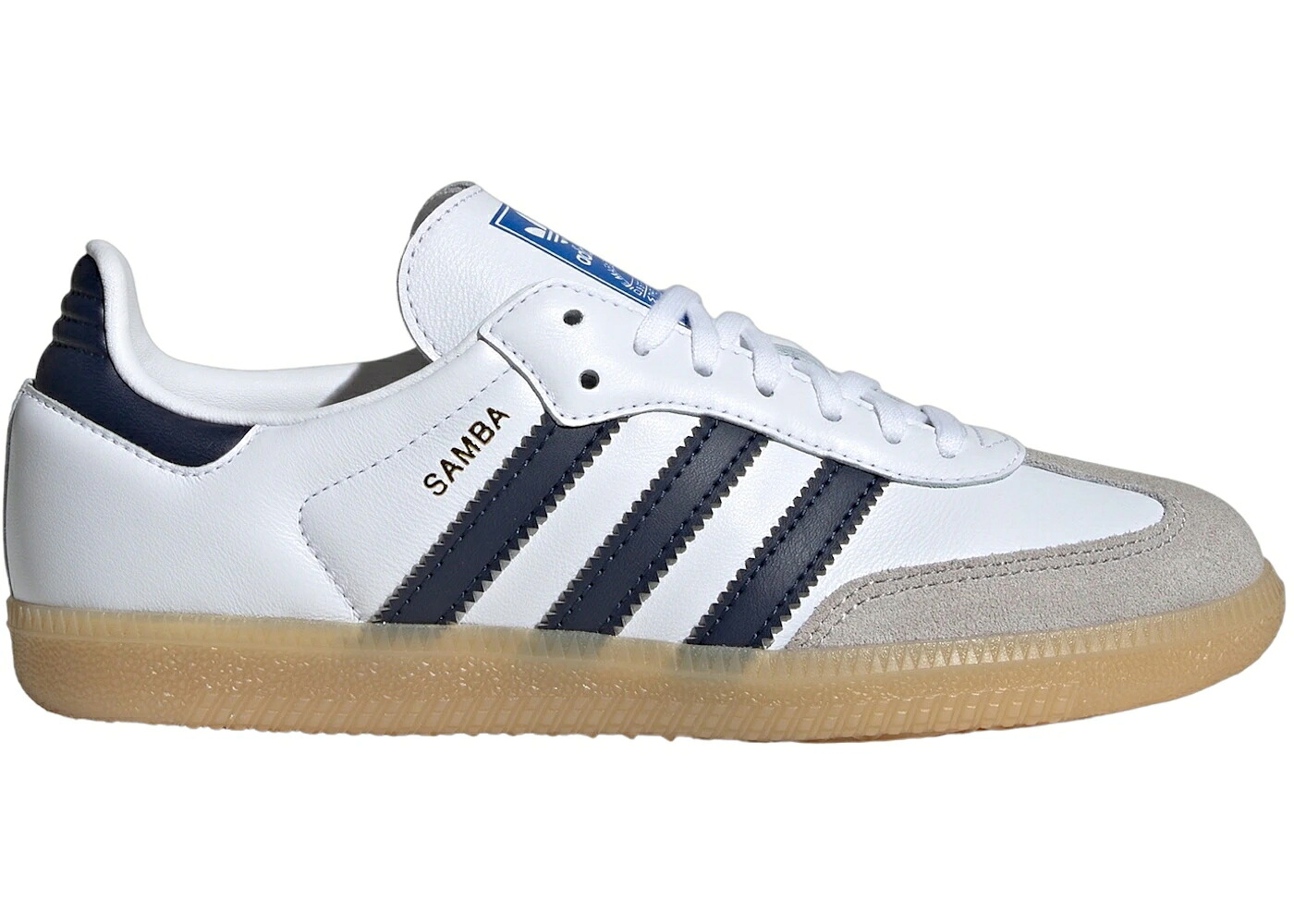 アディダス サンバ 白色 ホワイト 紺色 ネイビー ジュニア キッズ ADIDAS SAMBA OG CLOUD WHITE COLLEGIATE NAVY GUM (GS) / CLOUD WHITE COLLEGIATE NAVY GUM ベビー マタニティ スニーカー