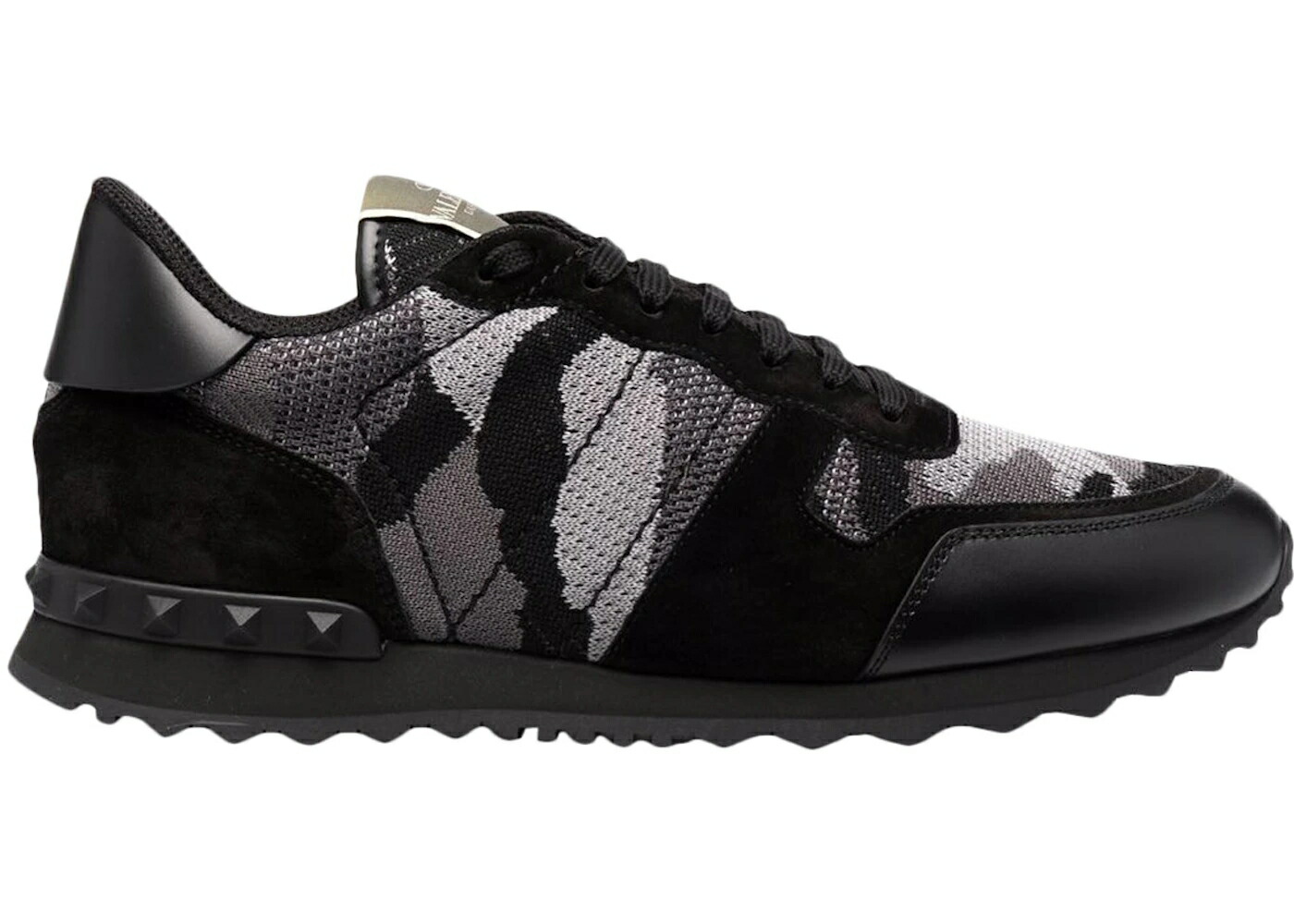 ヴァレンティノ 黒色 ブラック 白色 ホワイト 灰色 グレー スニーカー メンズ VALENTINO GARAVANI ROCKRUNNER MESH FABRIC CAMOUFLAGE MONOCHROME / BLACK WHITE GREY