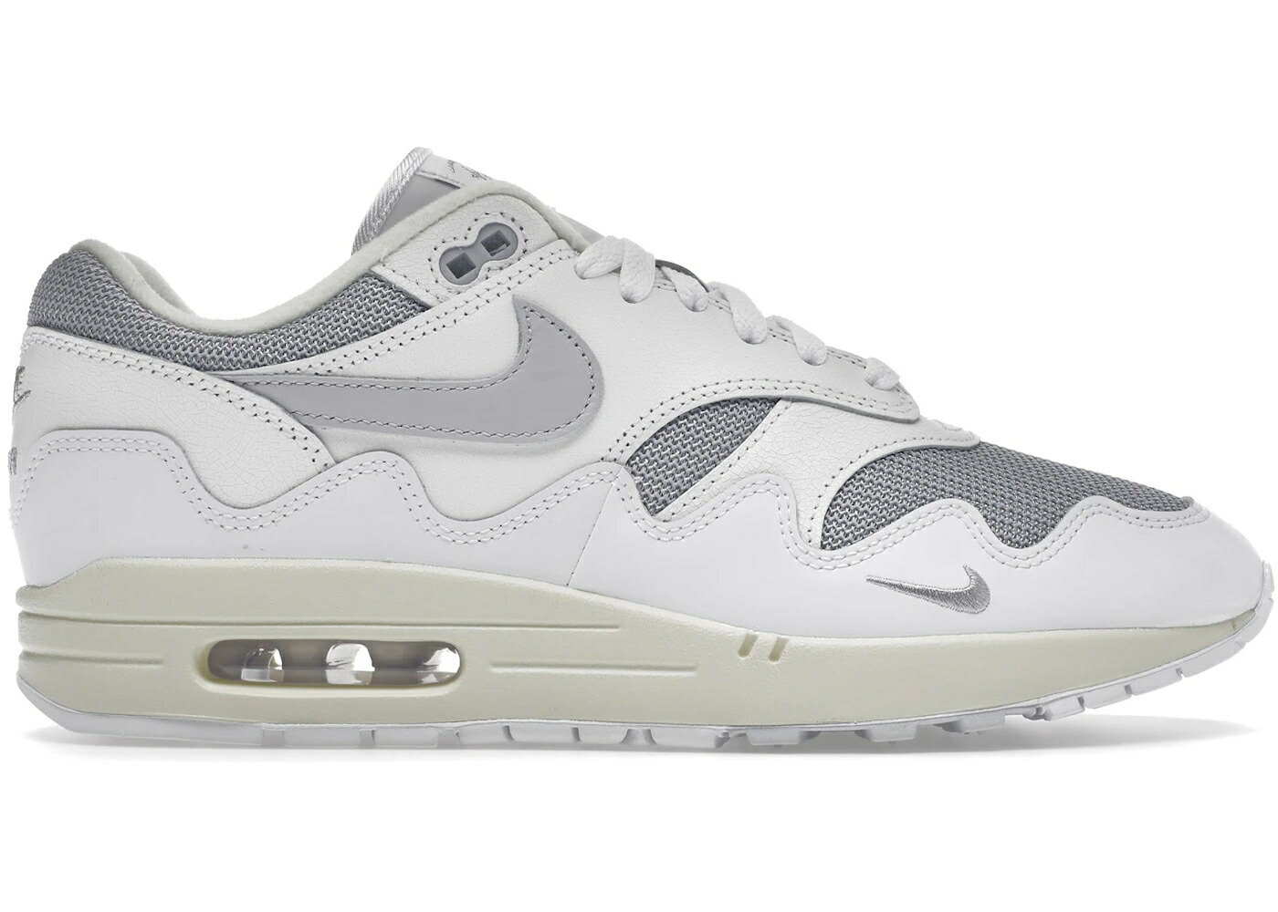 ナイキ マックス 白色 ホワイト 灰色 グレー エアマックス スニーカー メンズ NIKE AIR MAX 1 PATTA WAVES WHITE / WHITE GREY