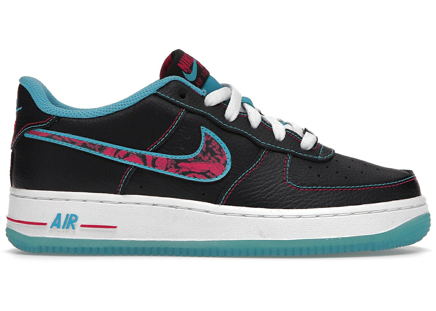 ナイキ マイアミ 黒いこと 黒いこと 青み 青色 空軍 お坊っちゃん キッズ NIKE AIR FORCE 1 LV8 MIAMI NIGHTS (GS) / BLACK FIREBERRY LIGHT BLUE FURY もの言う花 マタニティ スニーカー