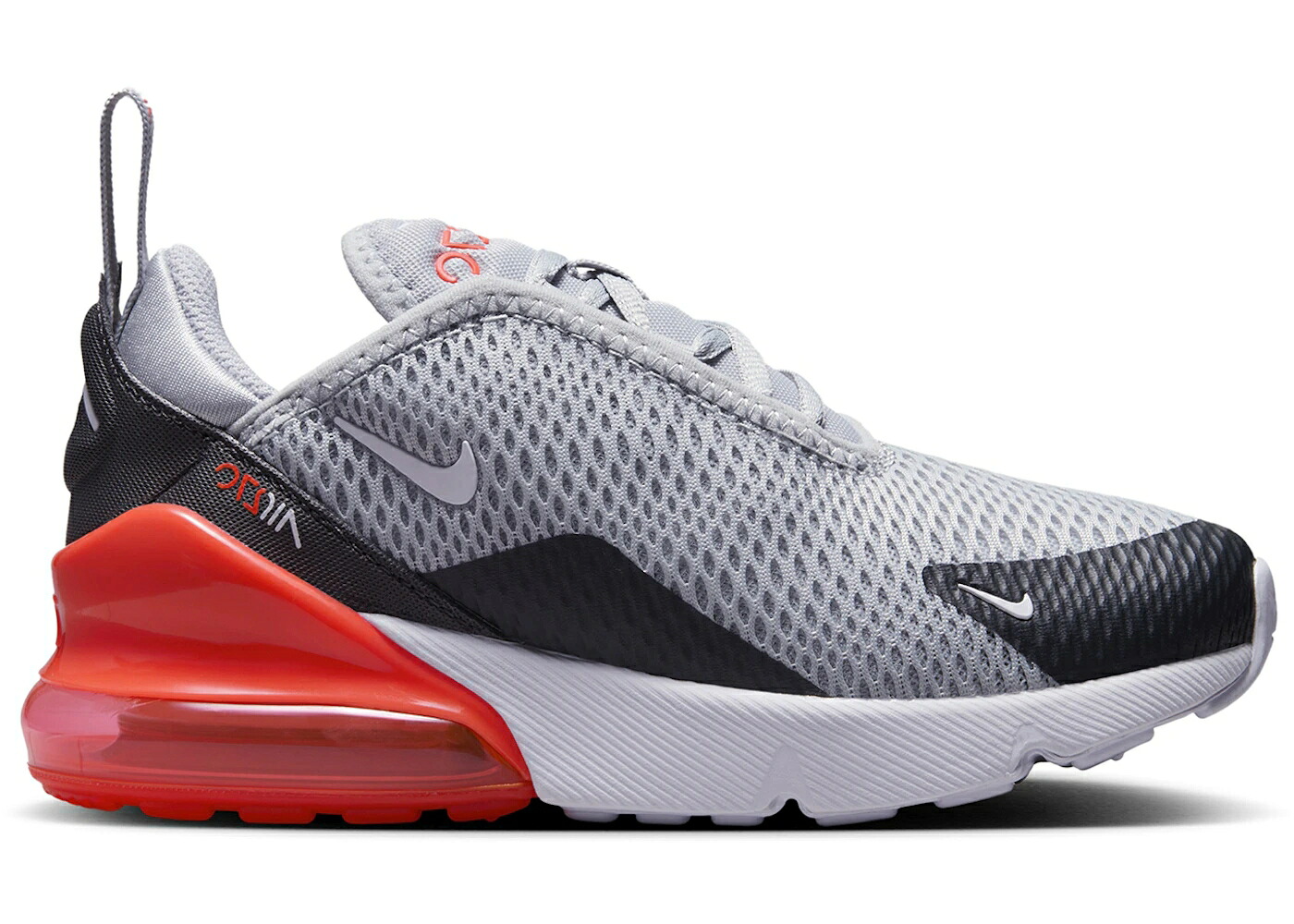 ナイキ マックス 灰色 グレー クリムゾン 白色 ホワイト エアマックス ジュニア キッズ NIKE AIR MAX 270 WOLF GREY ANTHRACITE BRIGHT CRIMSON WHITE (PS) / WOLF GREY ANTHRACITE BRIGHT ベビー マタニティ スニー｜スニケス