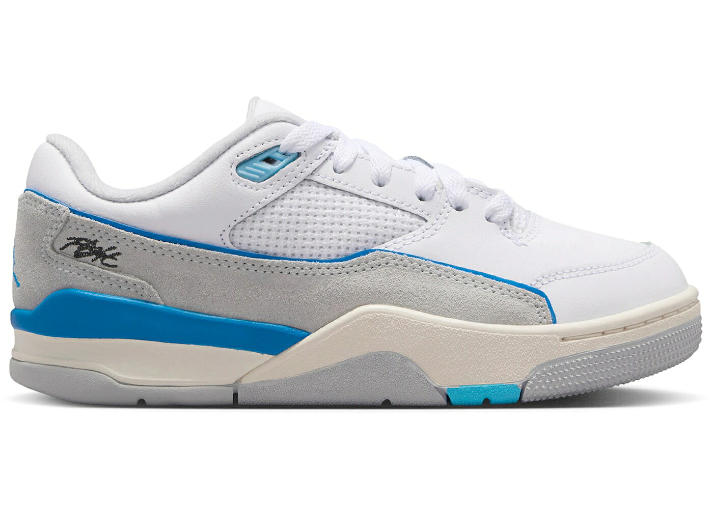 ナイキ ジョーダン フライト コート 白色 ホワイト 青色 ブルー ピュア プラチナム ジュニア キッズ JORDAN FLIGHT COURT WHITE PHOTO BLUE (GS) / WHITE PURE PLATINUM SAIL PHOTO ベビー マタニティ スニー｜スニケス
