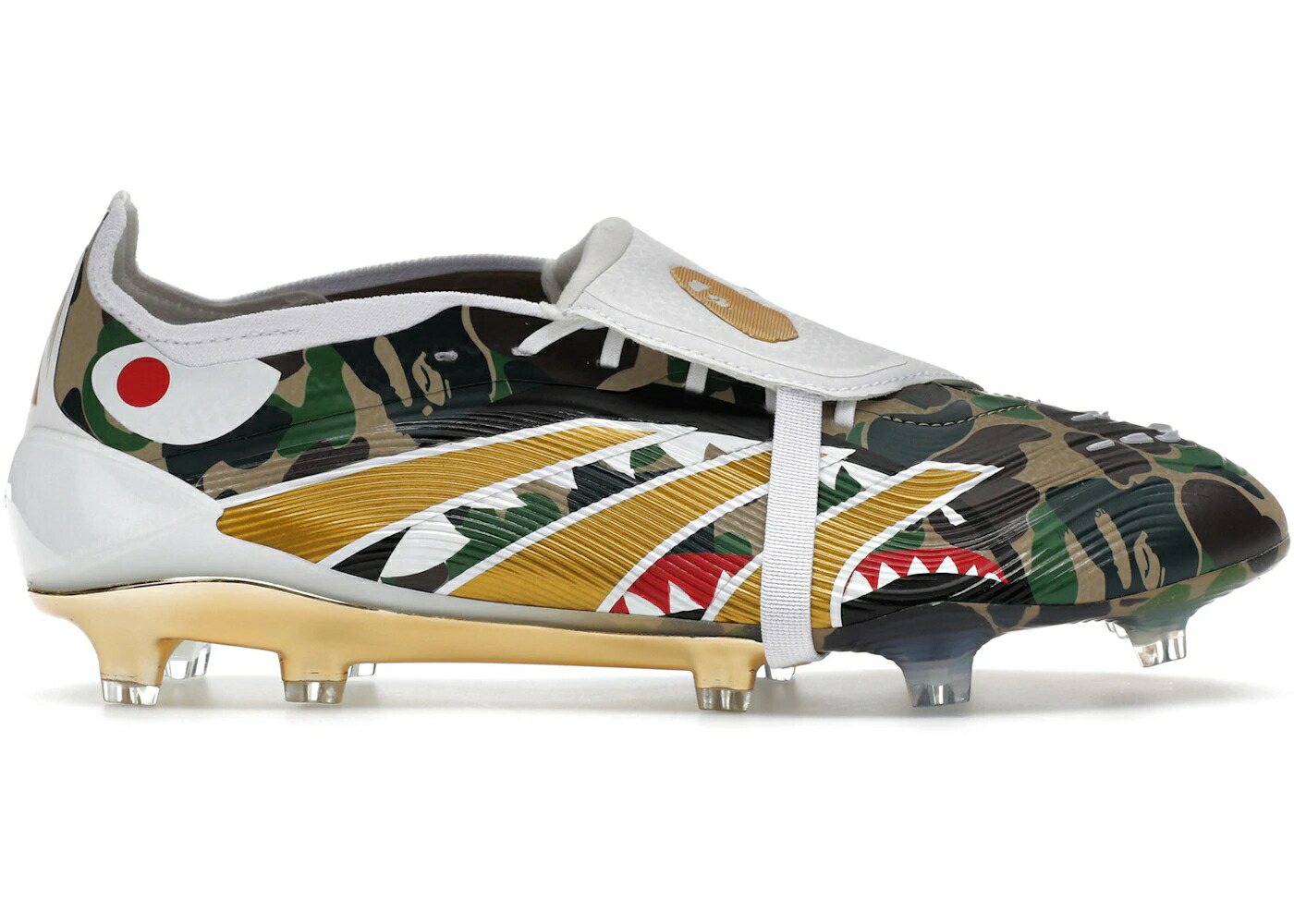 アディダス プレデター エリート 緑 グリーン カモ柄 ゴールド 白色 ホワイト スニーカー メンズ ADIDAS PREDATOR ELITE FOLDOVER TONGUE FG BAPE GREEN CAMO / HEMP GOLD METALLIC WHITE