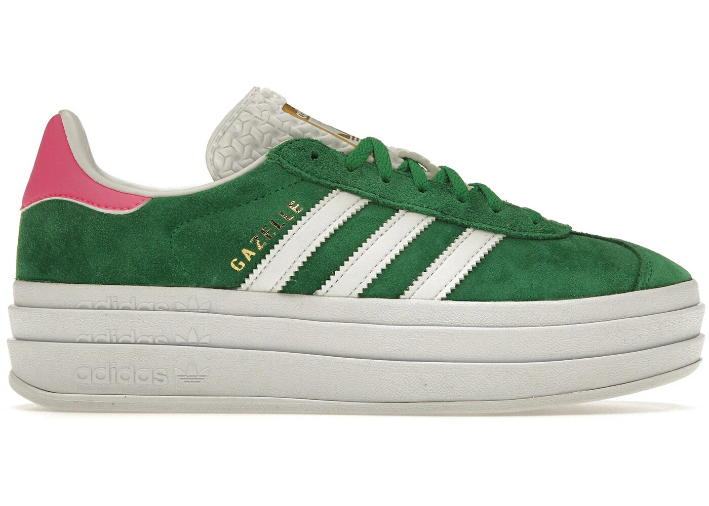 アディダス ガゼル 緑 緑であること サクラ色 白いこと 白いこと WOMEN\u0027S スニーカー レディース ADIDAS GAZELLE BOLD GREEN LUCID PINK (WOMEN\u0027S) / GREEN CLOUD WHITE LUCID PINK 靴-スニーカー