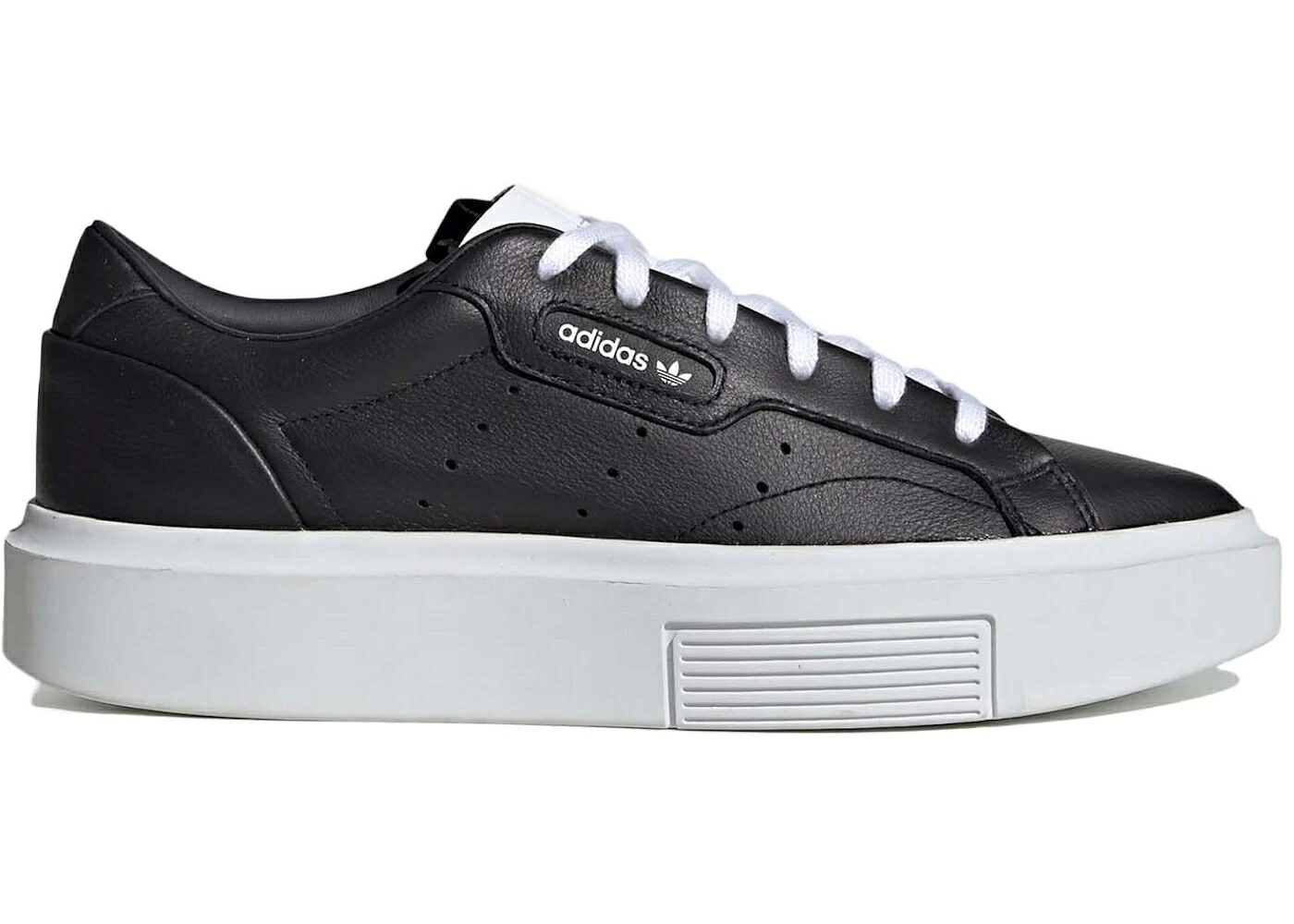 アディダス 黒色 ブラック 白色 ホワイト コア WOMEN'S スニーカー レディース ADIDAS SLEEK SUPER BLACK WHITE (WOMEN'S) / CORE BLACK CORE BLACK FOOTWEAR