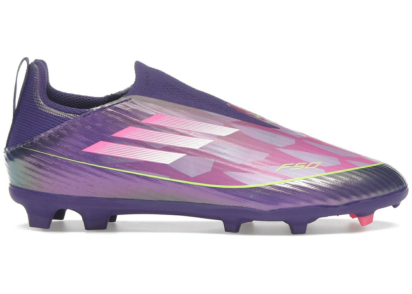 アディダス 紫 パープル 白色 ホワイト ジュニア キッズ ADIDAS F50 LEAGUE LACELESS FG/MG LAMINE YAMAL FUTURE ICONS PACK (KIDS) / UNITY PURPLE FOOTWEAR WHITE ベビー マタニティ スニーカー