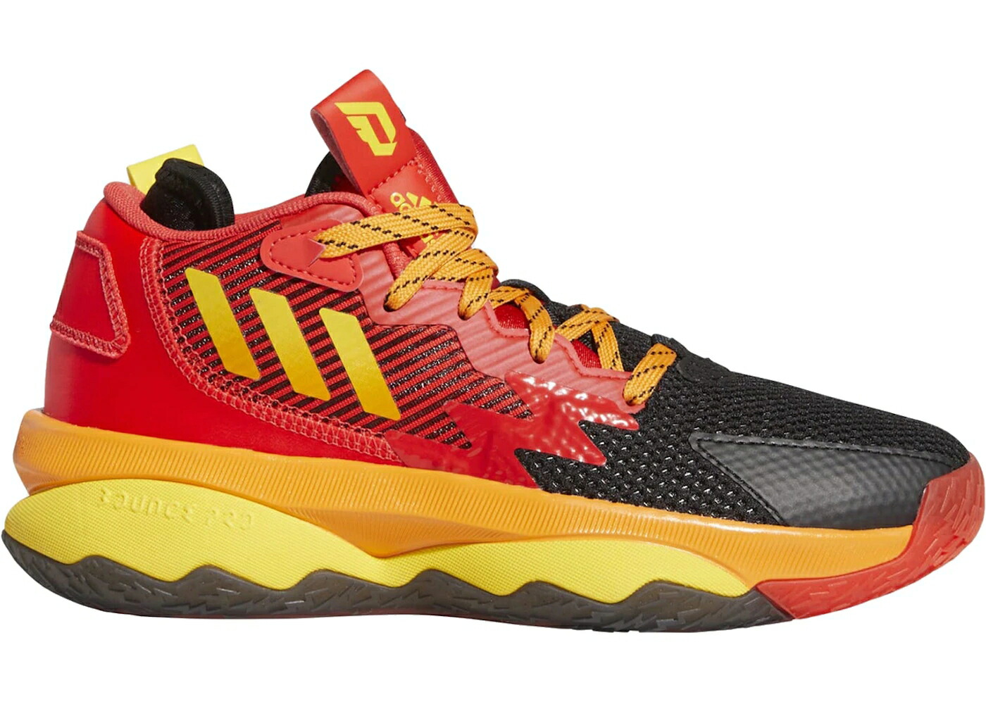 アディダス 赤 レッド チーム 黄色 イエロー インパクト 橙 オレンジ MR. ジュニア キッズ ADIDAS DAME 8 INCREDIBLE (GS) / RED TEAM YELLOW IMPACT ORANGE ベビー マタニティ スニーカー