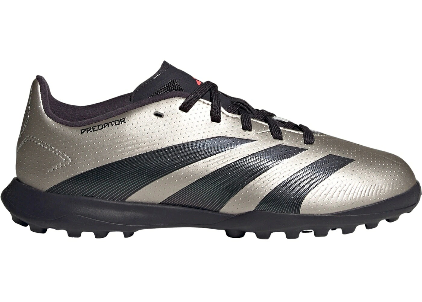 アディダス プレデター ターフ プラチナム 黒色 ブラック ターボ ジュニア キッズ ADIDAS PREDATOR LEAGUE TURF PLATINUM METALLIC AURORA BLACK TURBO (GS) / PLATINUM METALLIC AURORA BLACK ベビー マタニティ スニ