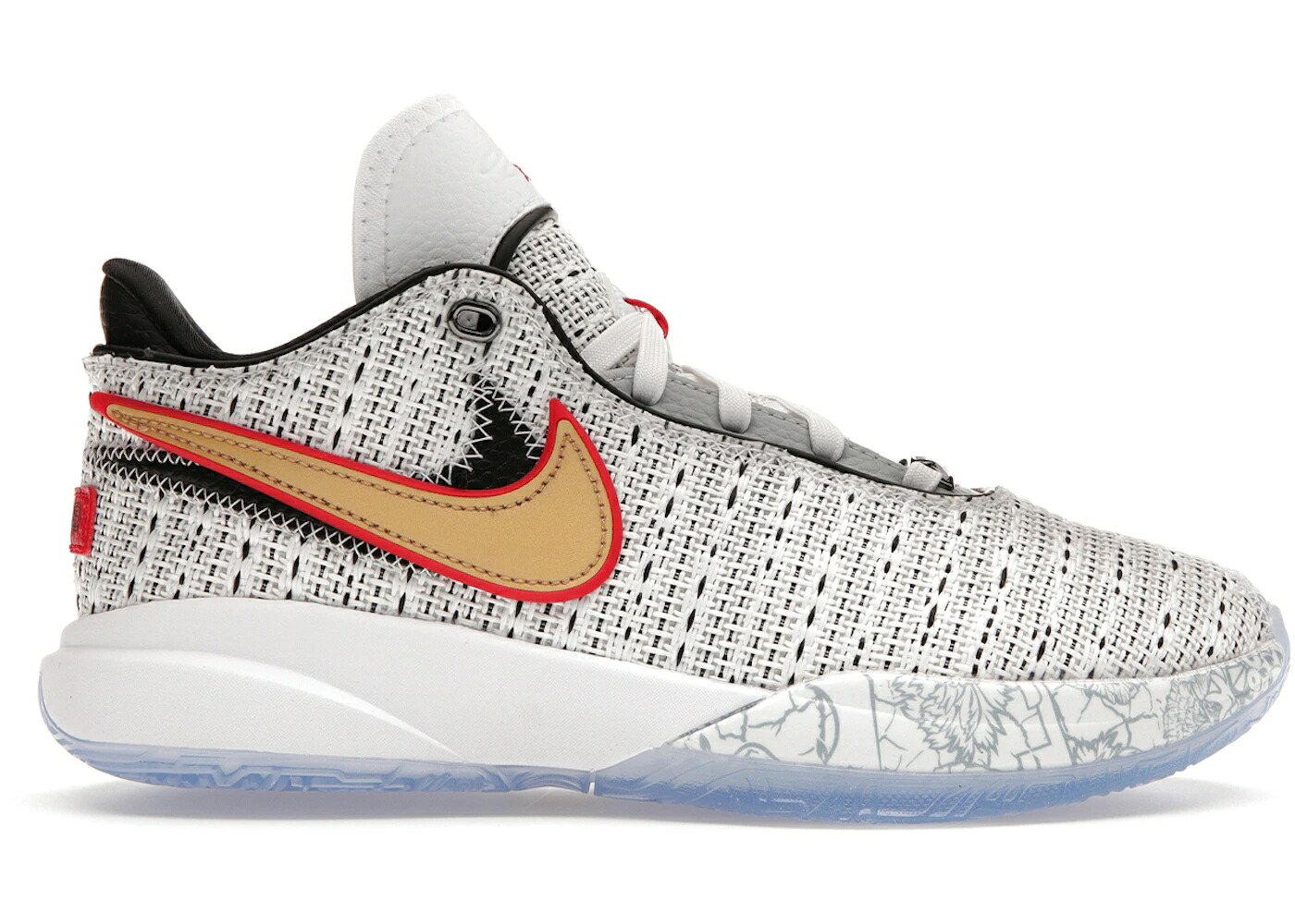 ナイキ レブロン 白いこと 白いこと ゴールド 黒いこと 黒いこと 御坊っちゃん キッズ NIKE LEBRON 20 THE DEBUT (GS) / WHITE METALLIC GOLD BLACK もの言う花 マタニティ スニーカー キッズファッション-キッズ・ベビー・マタニティ