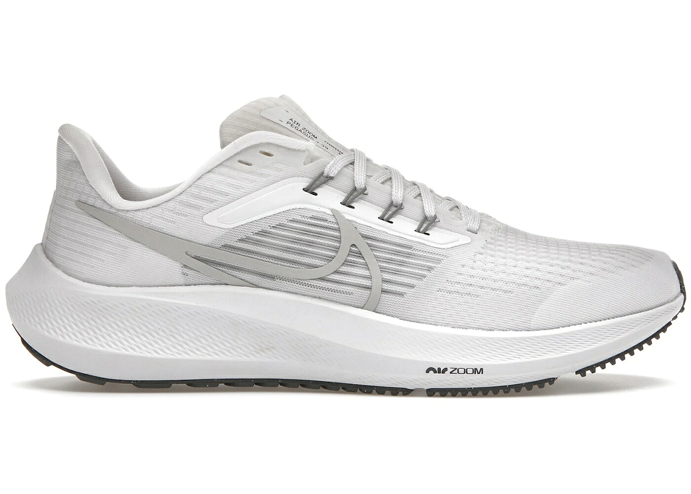 ナイキ ズーム ペガサス 白色 ホワイト 灰色 グレー ズームペガサス スニーカー メンズ NIKE AIR ZOOM PEGASUS 39 WHITE GREY FOG / WHITE GREY FOG PARTICLE GREY｜スニケス