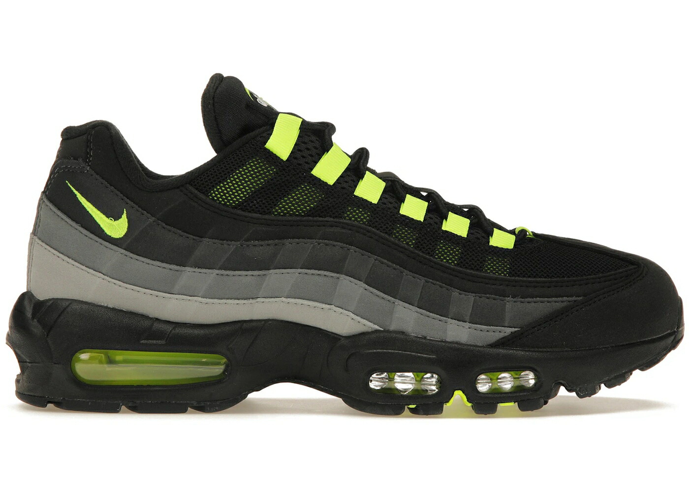 ナイキ マックス 黒色 ブラック 灰色 グレー エアマックス スニーカー メンズ NIKE AIR MAX 95 BLACK NEON / BLACK VOLT ANTHRACITE SMOKE GREY