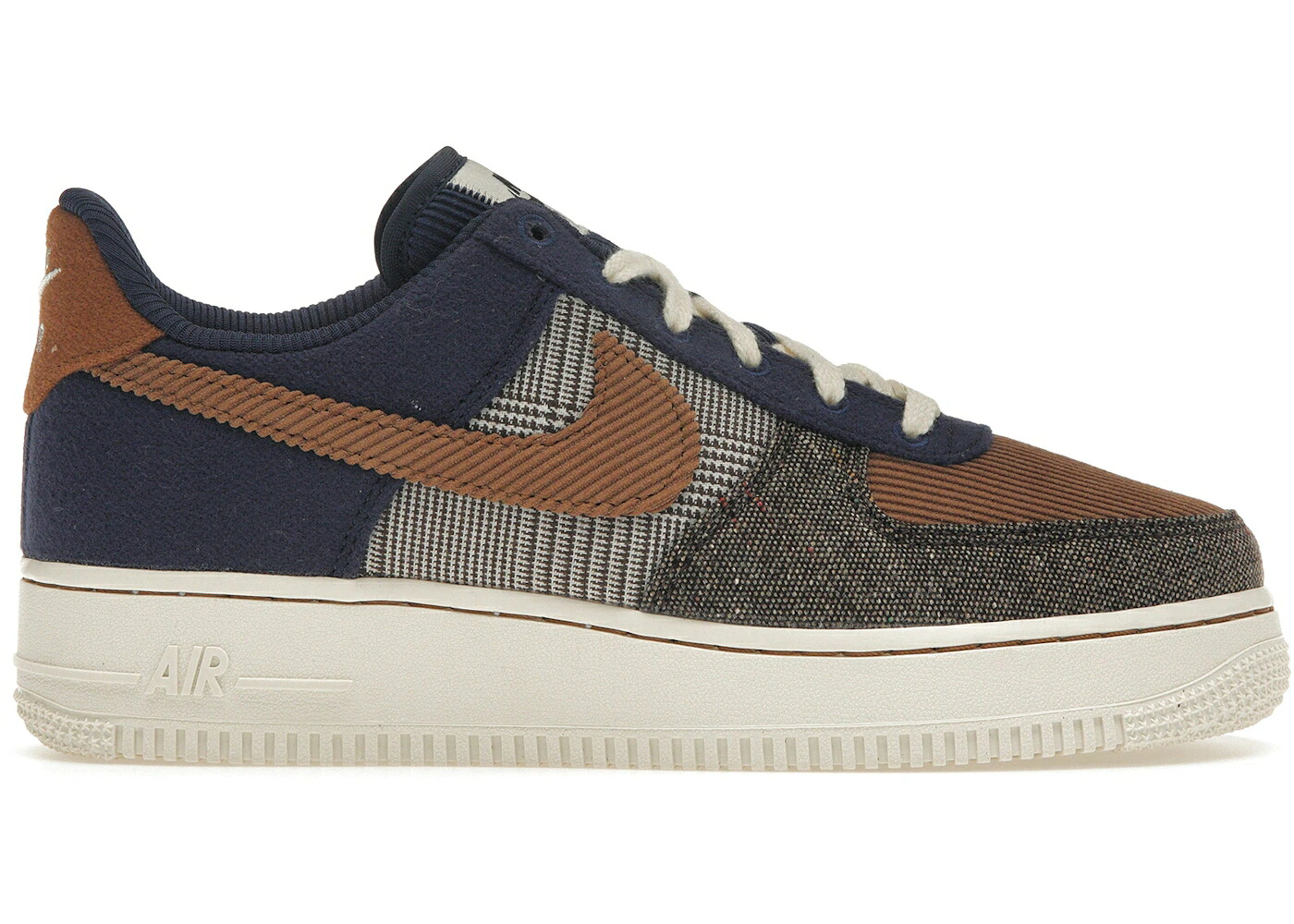 ナイキ 紺色 ネイビー コーデュロイ 茶色 ブラウン エアフォース '07 スニーカー メンズ NIKE AIR FORCE 1 LOW PRM TWEED MIDNIGHT NAVY CORDUROY / MIDNIGHT NAVY ALE BROWN PALE|スニケス
