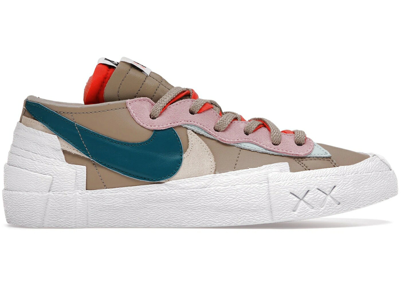 ナイキ ブレイザー 青味 青み サクラ色 橙 オレンジ色 スニーカー メンズ NIKE BLAZER LOW SACAI KAWS REED / REED BLUE PINK ORANGE