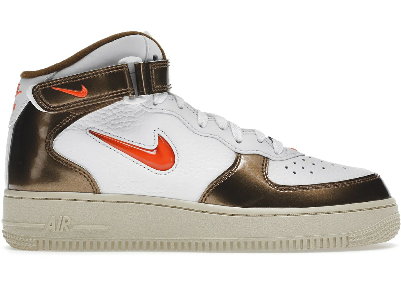 ナイキ ミッド 茶色 ブラウン 白色 ホワイト 橙 オレンジ エアフォース スニーカー メンズ NIKE AIR FORCE 1 MID QS JEWEL ALE BROWN / WHITE TOTAL ORANGE ALE BROWN 27,885円