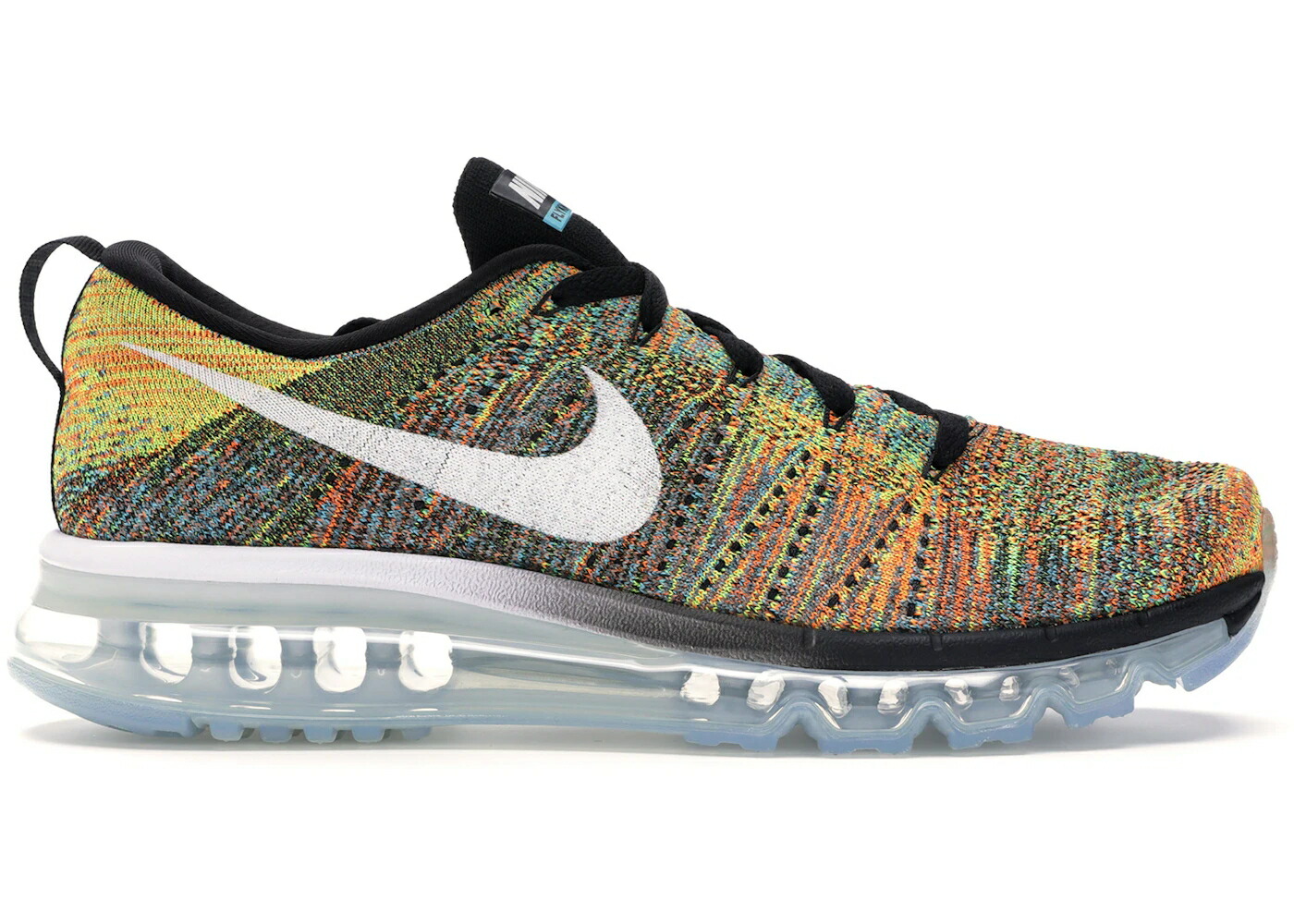 ナイキ マックス フライニット 黒色 ブラック 青色 ブルー 橙 オレンジ エアマックス スニーカー メンズ NIKE AIR MAX 2015 FLYKNIT MULTICOLOR / BLACK CHLORINE BLUE TOTAL ORANGE