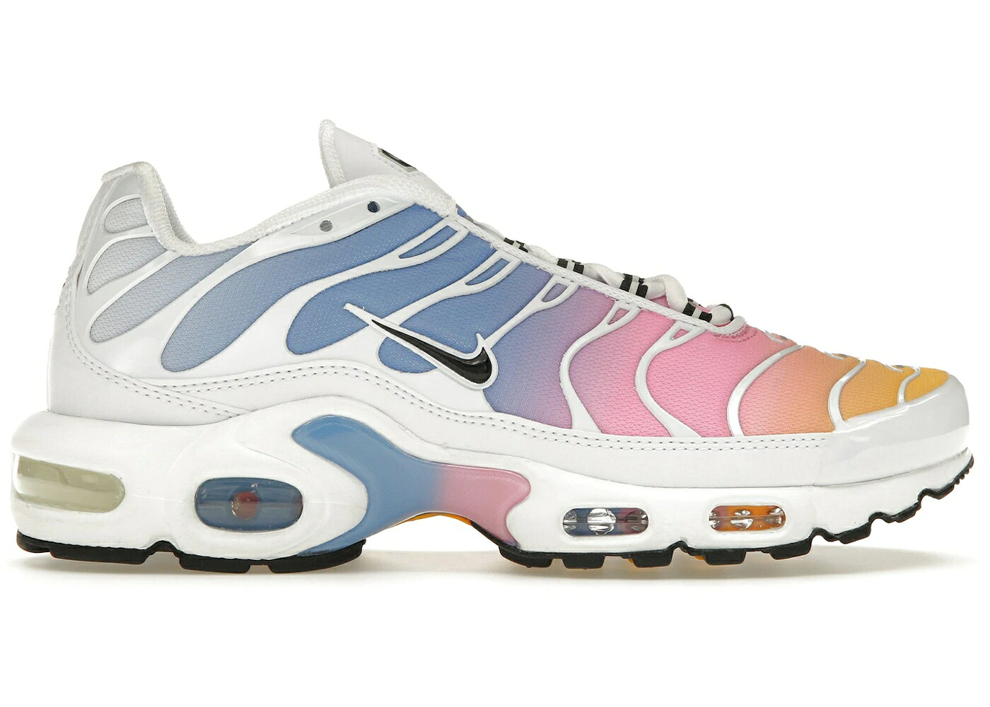 ナイキ マックス サマー 白色 ホワイト 黒色 ブラック 青色 ブルー エアマックスプラス WOMEN'S スニーカー レディース NIKE AIR MAX PLUS SUMMER GRADIENT (WOMEN'S) / WHITE BLACK UNIVERSITY BLUE
