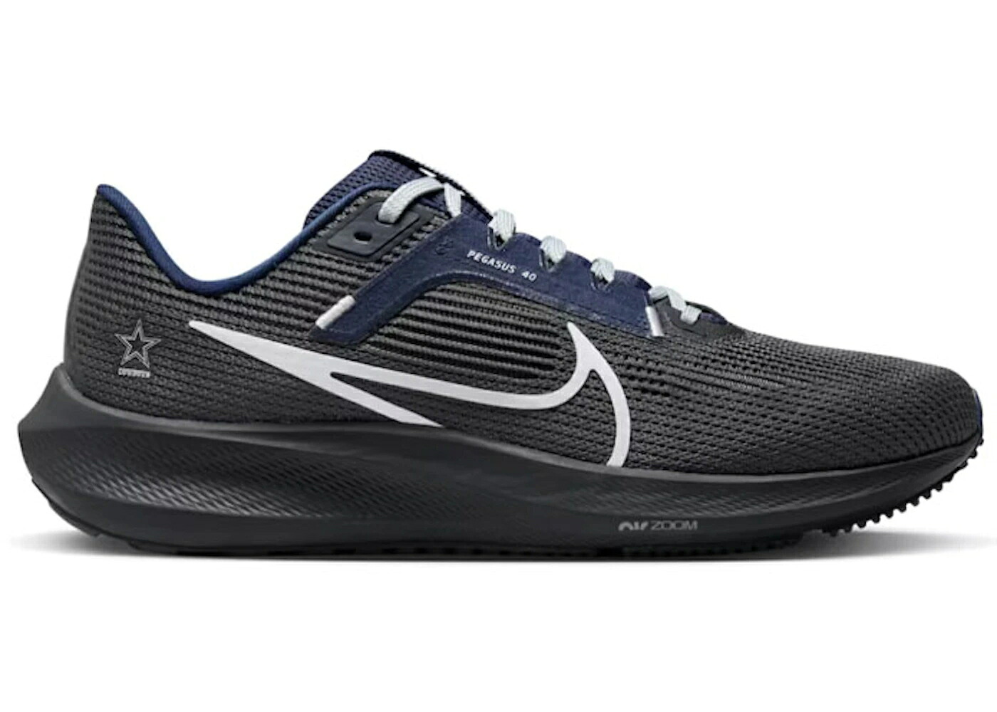 ナイキ ペガサス ダラス カウボーイズ 分科大学 紺色 米国海軍 スニーカー メンズ NIKE PEGASUS 40 DALLAS COWBOYS / ANTHRACITE COLLEGE NAVY METALLIC