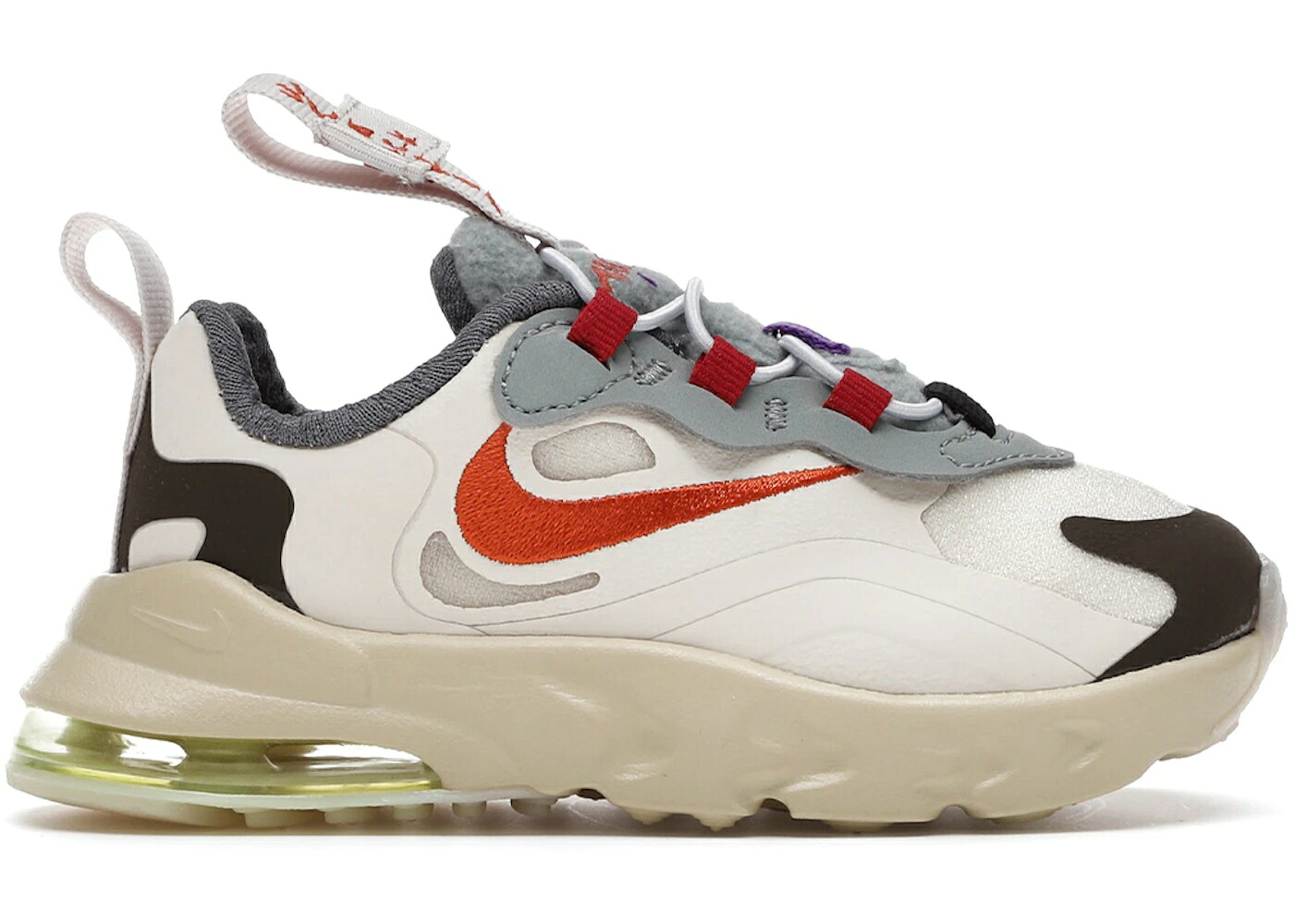 ナイキ マックス リアクト 皮膚軟化剤 エア湖マックス トラヴィススコット もの言う花 NIKE AIR MAX 270 REACT TRAVIS SCOTT CACTUS TRAILS (TD) / LIGHT CREAM STARFISH DARK HAZEL