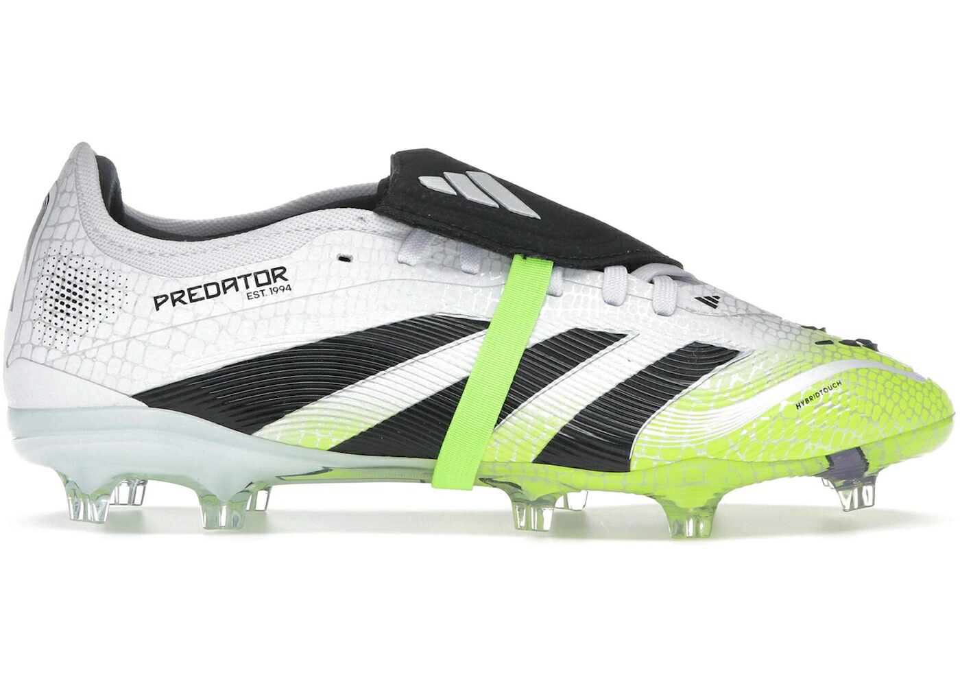 アディダス プレデター プロ 白色 ホワイト コア 黒色 ブラック スニーカー メンズ ADIDAS PREDATOR PRO FOLD-OVER TONGUE FG CLOUD WHITE CORE BLACK LUCID LEMON / CLOUD WHITE CORE BLACK LUCID
