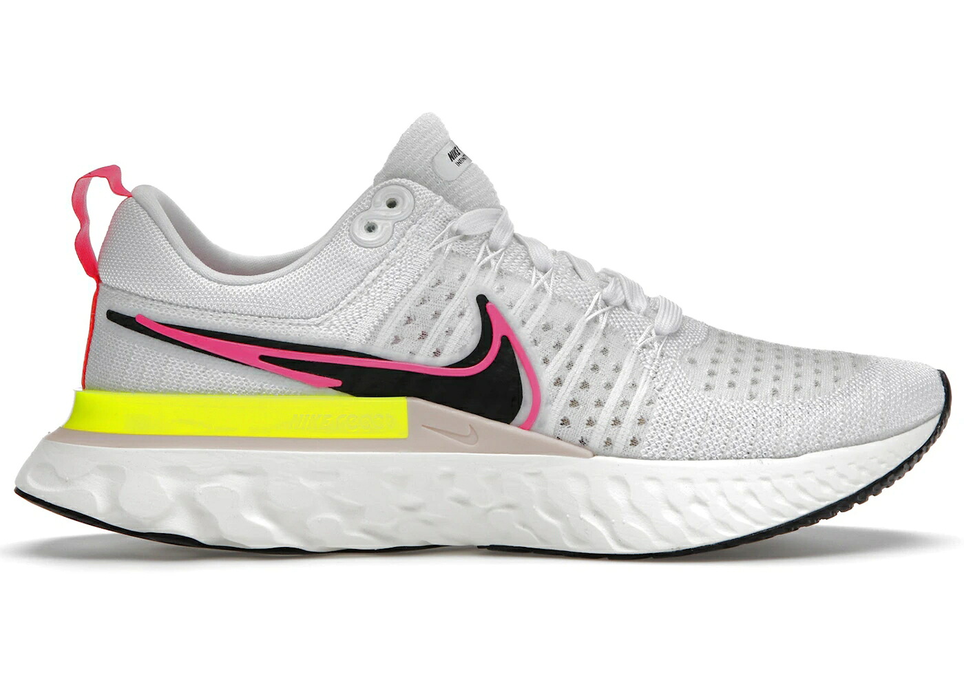 ナイキ リアクト ラン フライニット 白色 ホワイト ピンク ブラスト 黒色 ブラック スニーカー メンズ NIKE REACT INFINITY RUN FLYKNIT 2 RAWDACIOUS / WHITE SAIL PINK BLAST BLACK|スニケス