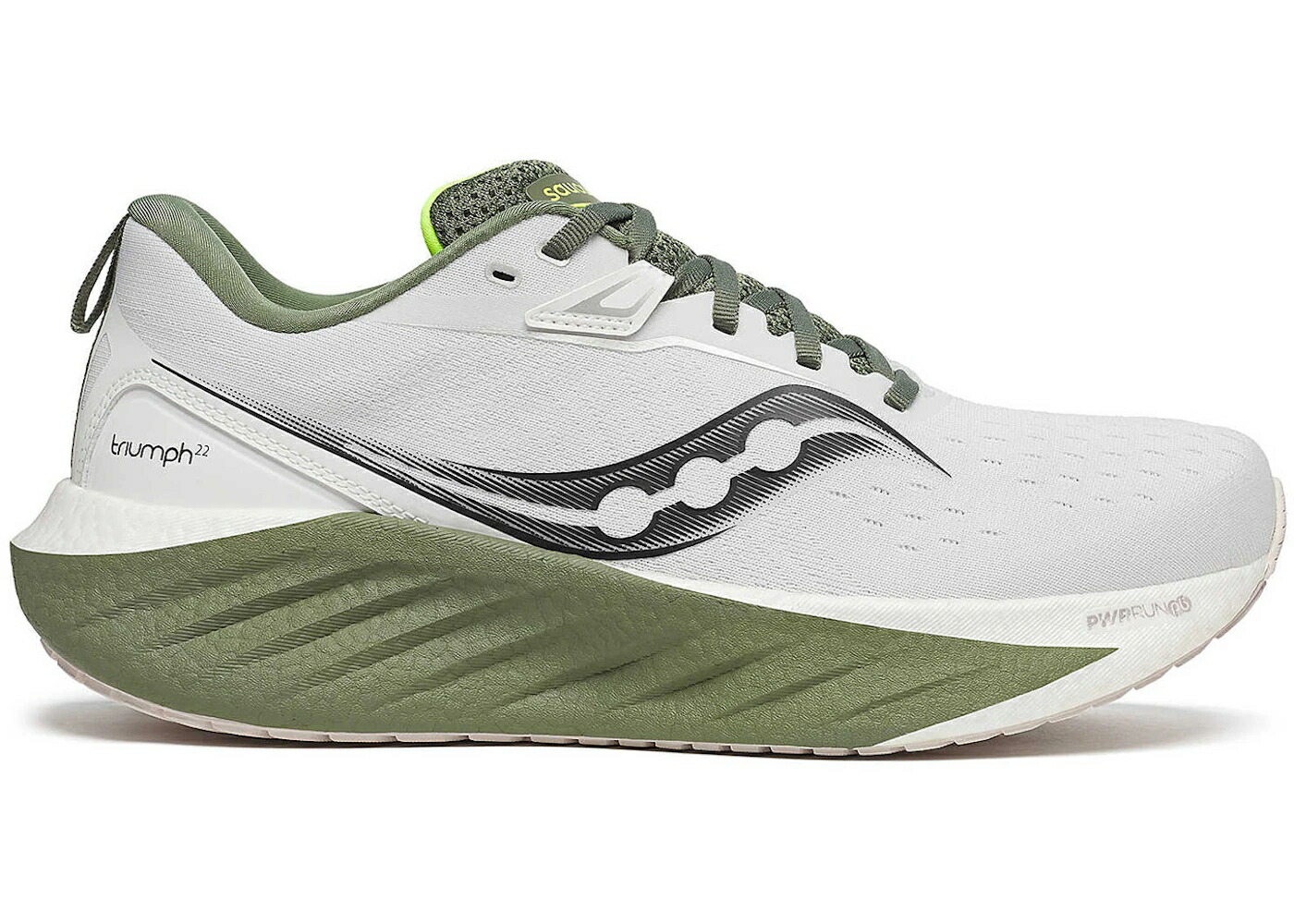 サッカニー 白色 ホワイト スニーカー メンズ SAUCONY TRIUMPH 22 WHITE OLIVINE / WHITE OLIVINE