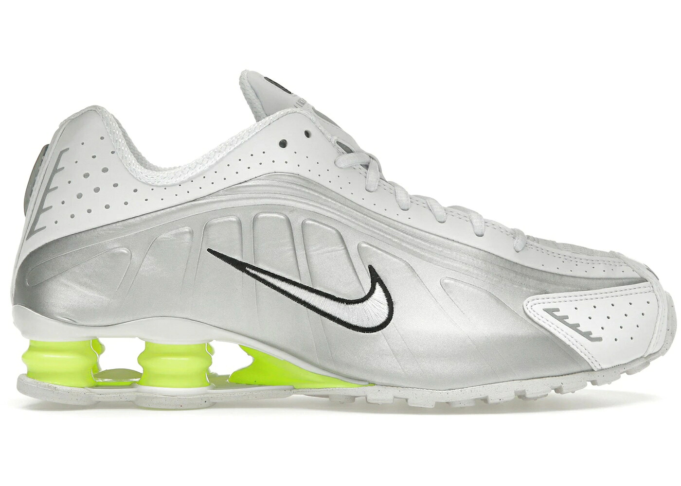 ナイキ ショックス 白いこと 白いこと しろがね色 しろがね色 WOMEN\u0027S スニーカー レディース NIKE SHOX R4 WHITE METALLIC SILVER VOLT (WOMEN\u0027S) / WHITE METALLIC SILVER VOLT