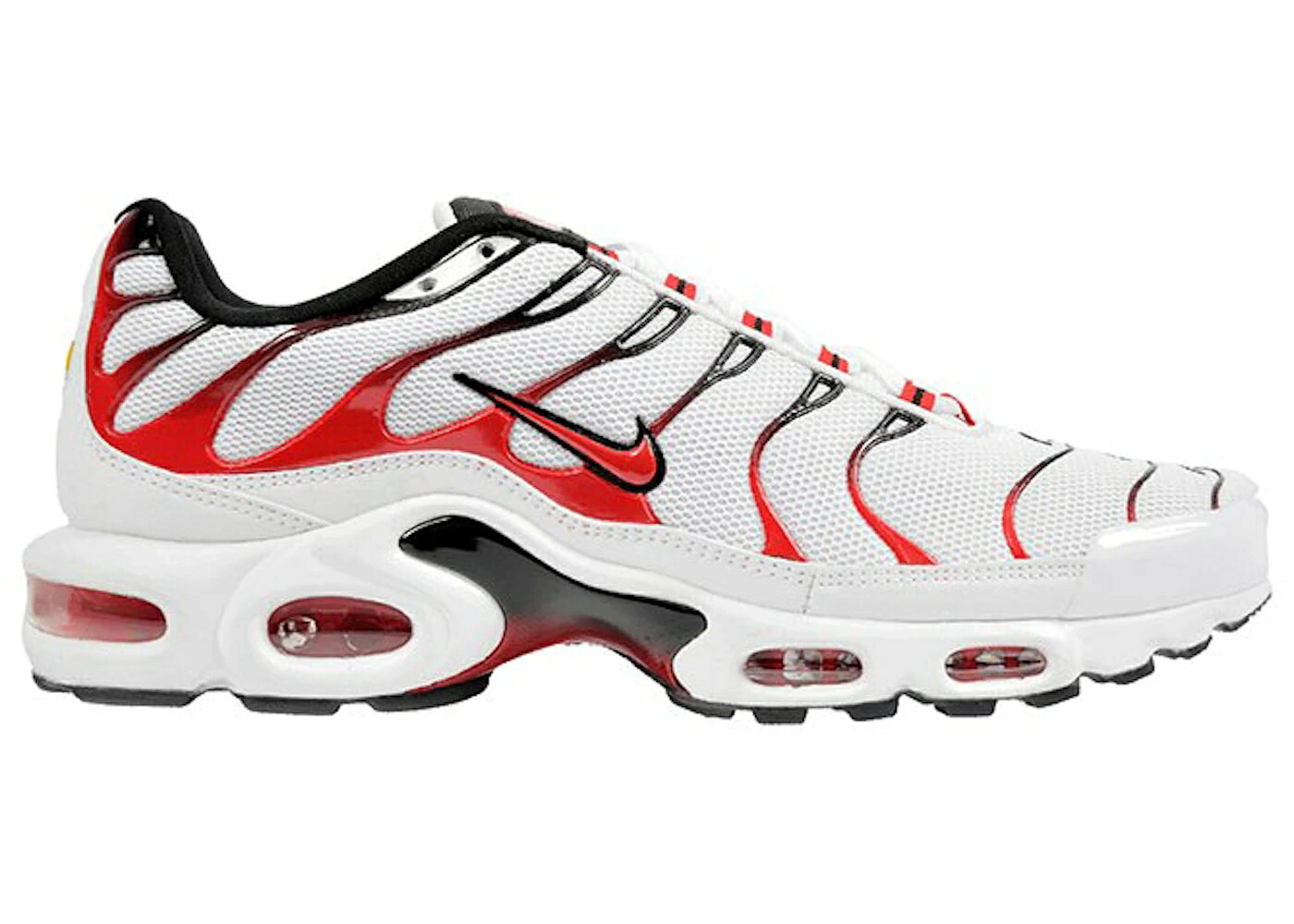 ナイキ マックス 白色 ホワイト 赤 レッド 黒色 ブラック エアマックスプラス スニーカー メンズ NIKE AIR MAX PLUS WHITE RED BLACK / WHITE RED BLACK|スニケス
