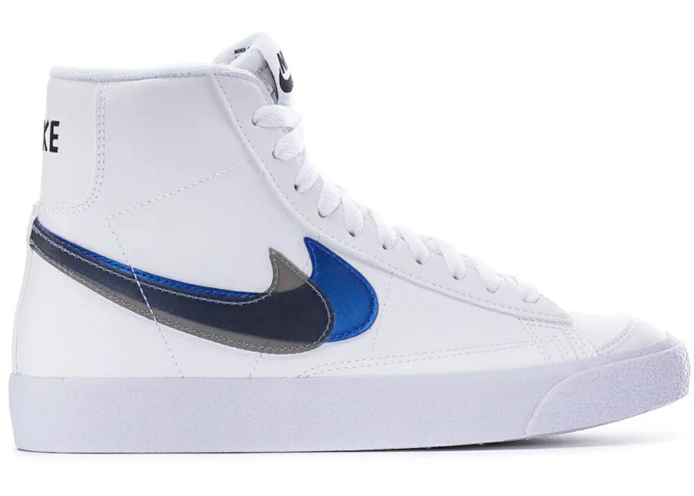 ナイキ ブレイザー ミッド スウッシュ スウォッシュ 白色 ホワイト ジュニア キッズ NIKE BLAZER MID NEXT NATURE DOUBLE SWOOSH WHITE HYPER ROYAL (GS) / WHITE HYPER ROYAL SUMMIT WHITE ベビー マタニティ スニー
