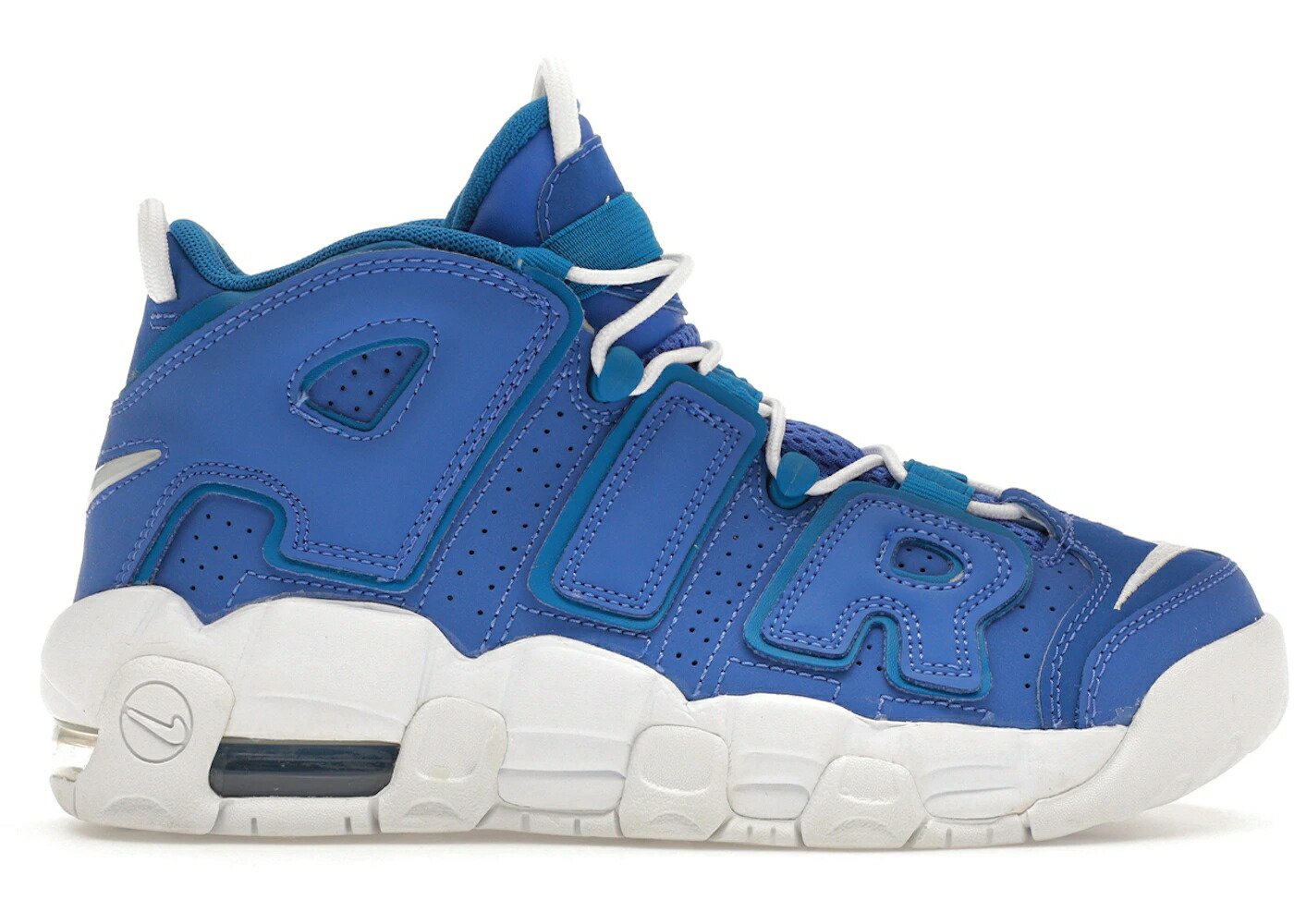 ナイキ アップテンポ 青色 ブルー 白色 ホワイト エアモアアップテンポ モアテン ジュニア キッズ NIKE AIR MORE UPTEMPO BATTLE BLUE (GS) / MEDIUM BLUE BATTLE BLUE WHITE ベビー マタニティ スニーカー