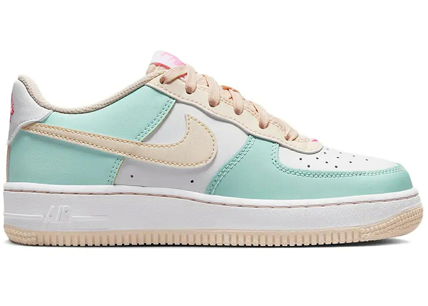 ナイキ ライズ 白色 ホワイト エアフォース ジュニア キッズ NIKE AIR FORCE 1 LOW EMERALD RISE GUAVA ICE (GS) / EMERALD RISE GUAVA ICE WHITE ベビー マタニティ スニーカー｜スニケス