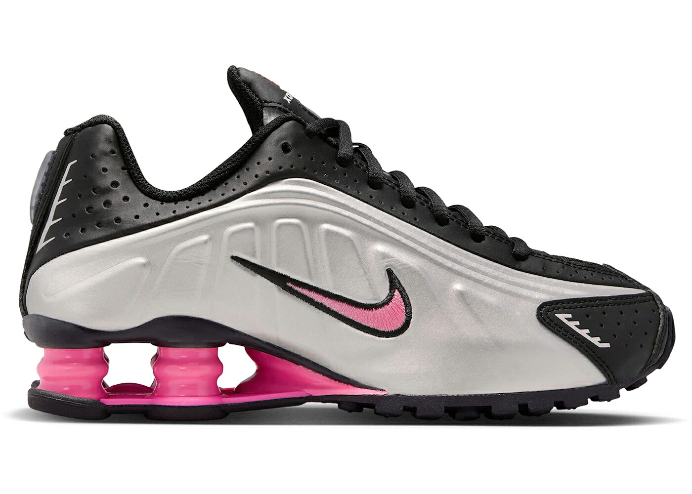 ナイキ ショックス 黒いこと 黒いこと しろがね色 しろがね色 御坊っちゃん キッズ NIKE SHOX R4 BLACK METALLIC SILVER PINKSICLE (GS) / BLACK PINKSICLE METALLIC SILVER もの言う花 マタニティ スニーカー