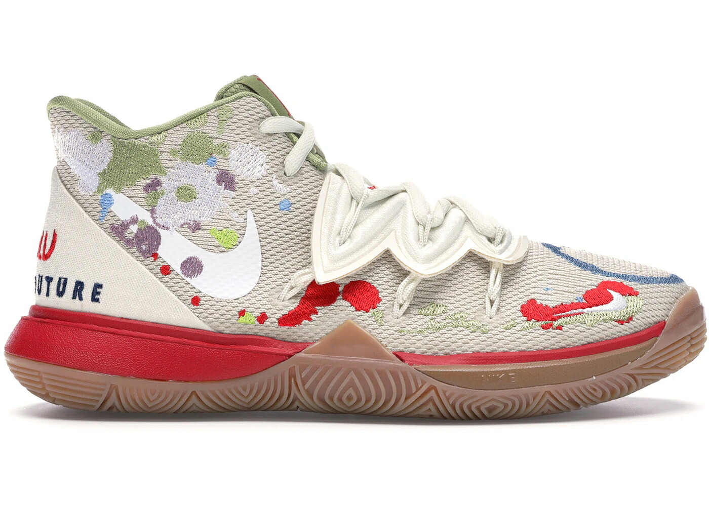 ナイキ カイリー 緑 グリーン 赤 レッド ジュニア キッズ NIKE KYRIE 5 BANDULU (GS) / LIGHT BONE GREEN RED ベビー マタニティ スニーカー｜スニケス
