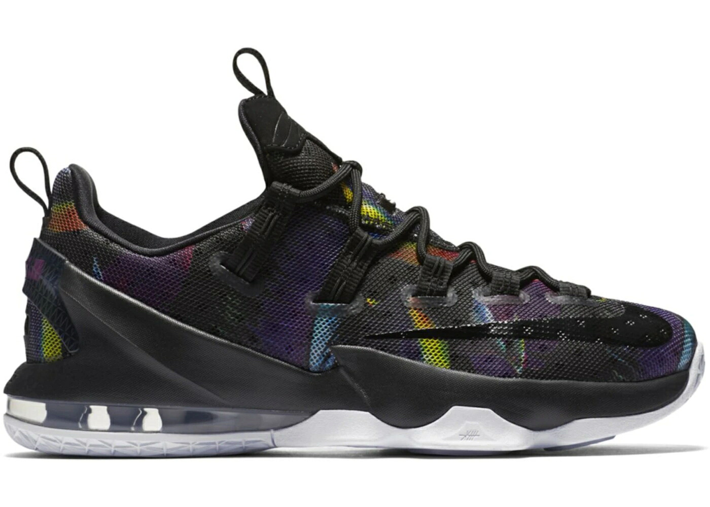 ナイキ レブロン サーティーン パラダイス 黒色 ブラック 白色 ホワイト スニーカー メンズ NIKE LEBRON 13 LOW BIRDS OF PARADISE / BLACK BLACK WHITE VOLT｜スニケス