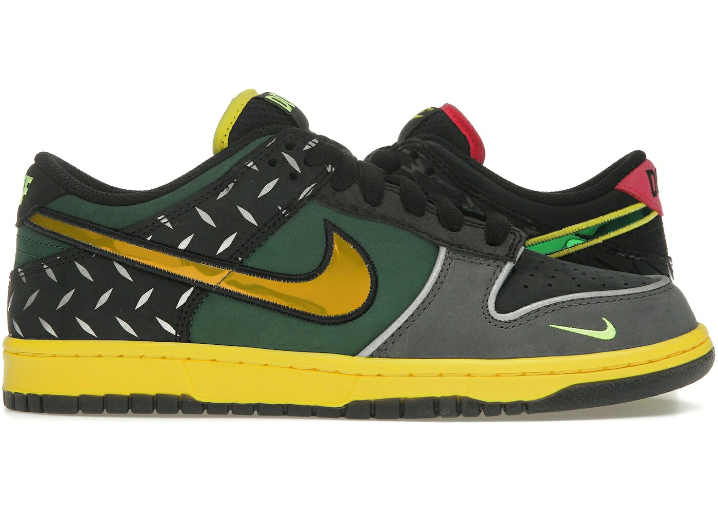 ナイキ ダンク ビーバーの州 黒いこと 黒いこと 緑 緑であること サクラ色 ダンクロー スニーカー メンズ NIKE DUNK LOW WHAT THE DUCK HOME UNIVERSITY OF OREGON PE / BLACK APPLE GREEN VIVID PINK