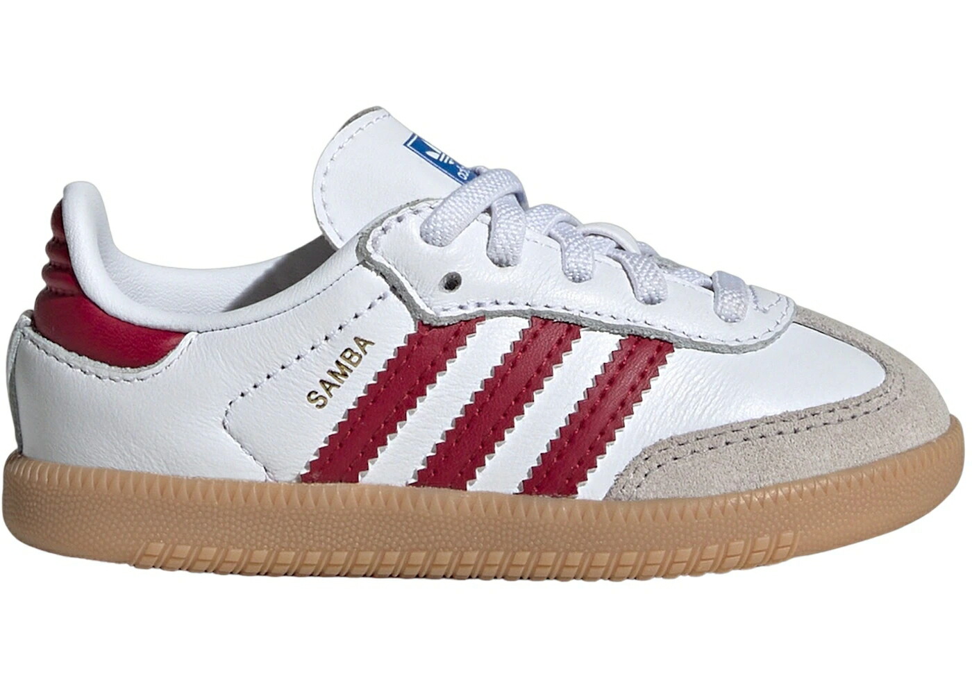 アディダス サンバ 白色 ホワイト ワイン色 バーガンディー ジュニア キッズ ADIDAS SAMBA OG CLOUD WHITE COLLEGIATE BURGUNDY GUM (TD) / CLOUD WHITE COLLEGIATE BURGUNDY