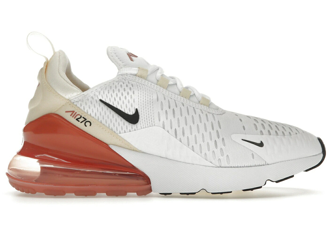 ナイキ マックス 白色 ホワイト アイボリー 黒色 ブラック エアマックス WOMEN'S スニーカー レディース NIKE AIR MAX 270 WHITE PALE IVORY (WOMEN'S) / WHITE PALE IVORY MUSLIN BLACK