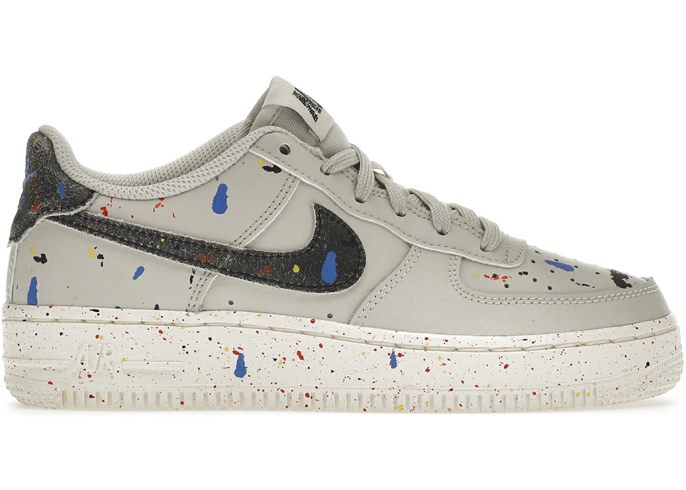 ナイキ 黒いこと 黒いこと 空軍 お坊っちゃん キッズ NIKE AIR FORCE 1 LV8 PAINT SPLATTER LIGHT BONE (GS) / LIGHT BONE SAIL BLACK もの言う花 マタニティ スニーカー