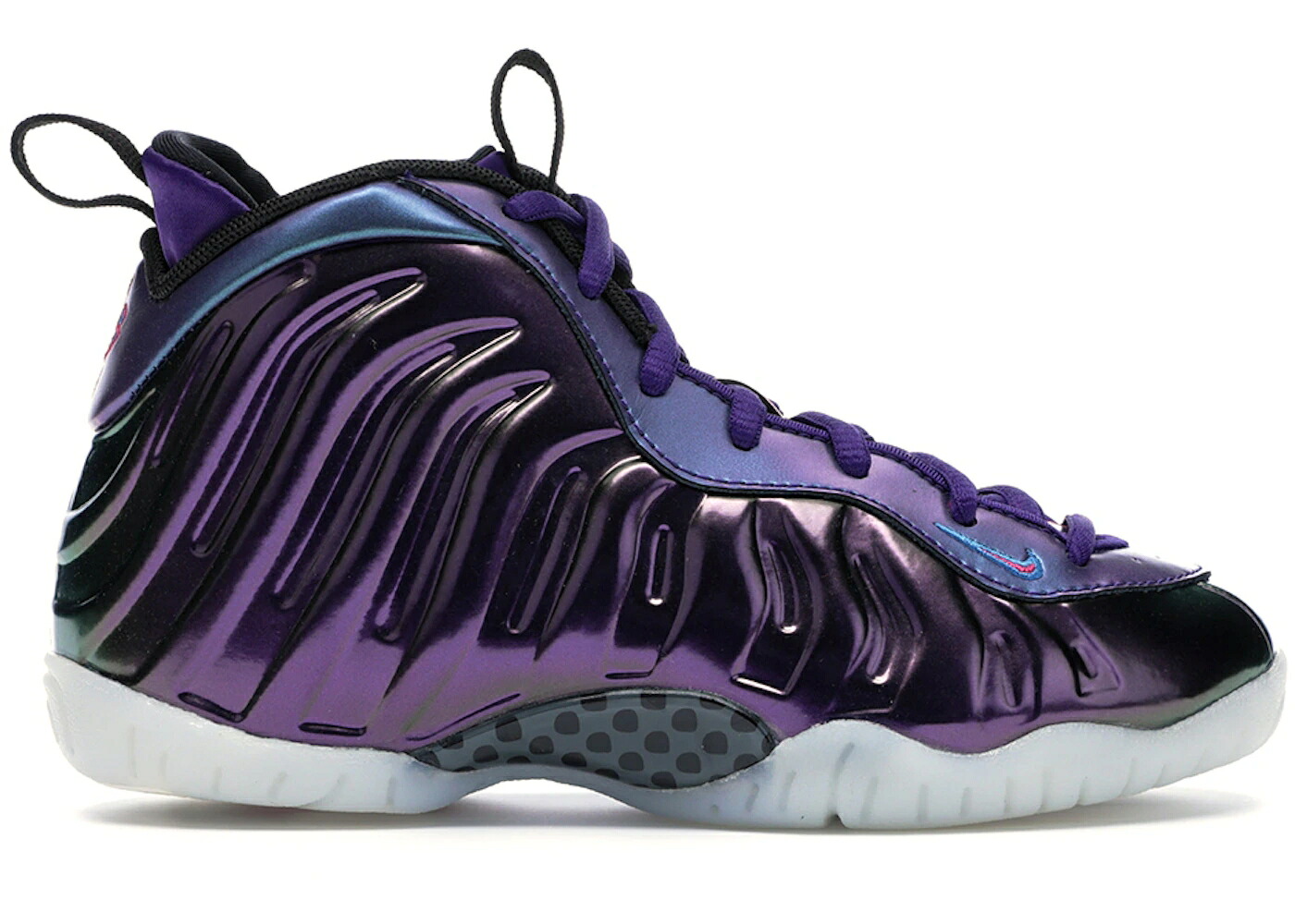 ナイキ フォームポジット 紫 パープル ラッシュ ピンク 青色 ブルー エアフォームポジットワン ジュニア キッズ NIKE AIR FOAMPOSITE ONE IRIDESCENT PURPLE (PS) / RUSH PINK RUSH PINK NEPTUNE BLUE ベビー マ｜スニケス