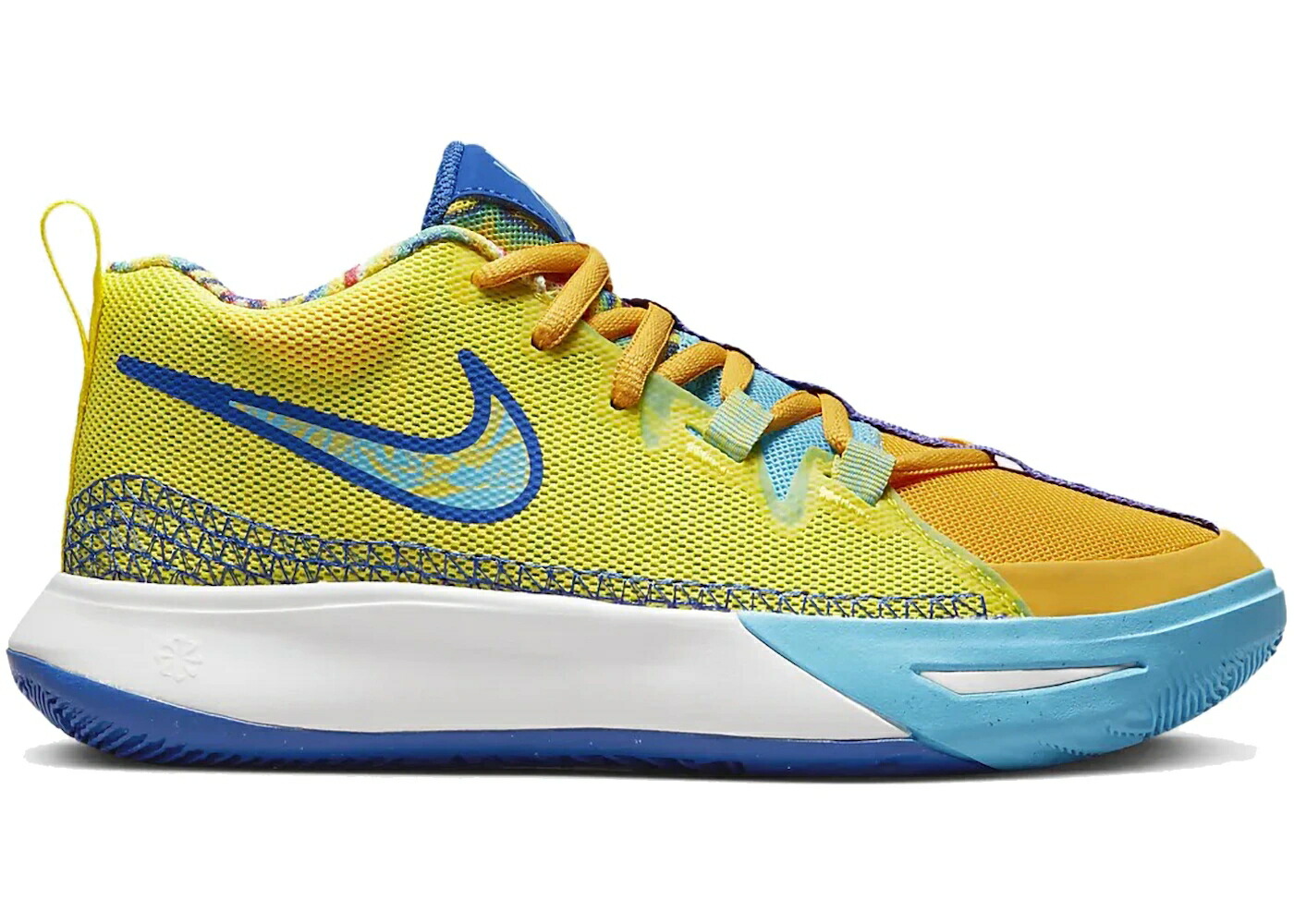 ナイキ カイリー フライトラップ ゴールド 青色 ブルー ジュニア キッズ NIKE KYRIE FLYTRAP 6 KALEIDOSCOPE (GS) / UNIVERSITY GOLD BALTIC BLUE OPTI ベビー マタニティ スニーカー