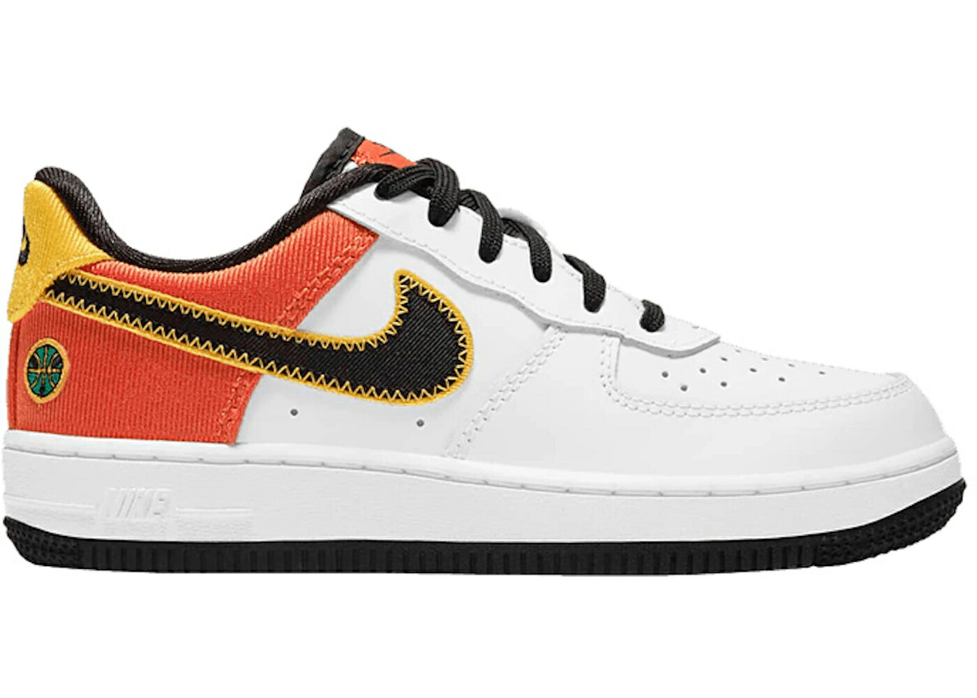 ナイキ 白いこと 白いこと 橙 オレンジ色 空軍 お坊っちゃん キッズ NIKE AIR FORCE 1 LOW LV8 RAYGUN (なおなお書き) / WHITE ORANGE FLASH AMARILLO もの言う花 マタニティ スニーカー