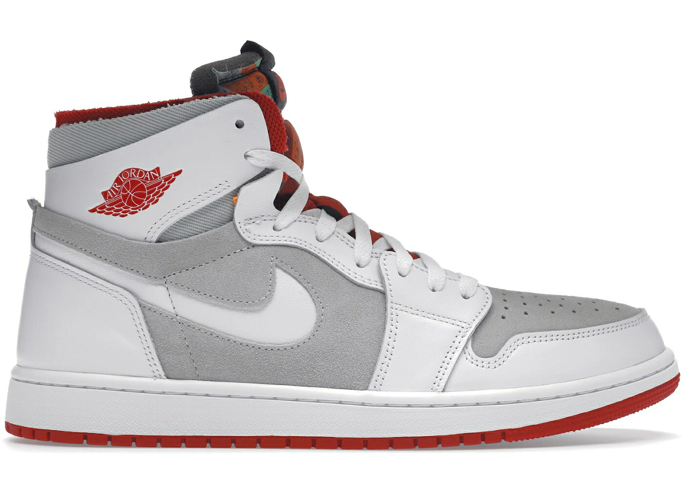 ナイキ ジョーダン ハイ ズーム 白色 ホワイト 灰色 グレー 赤 レッド 橙 オレンジ スニーカー メンズ JORDAN 1 HIGH ZOOM AIR CMFT HARE / WHITE GREY RED ORANGE