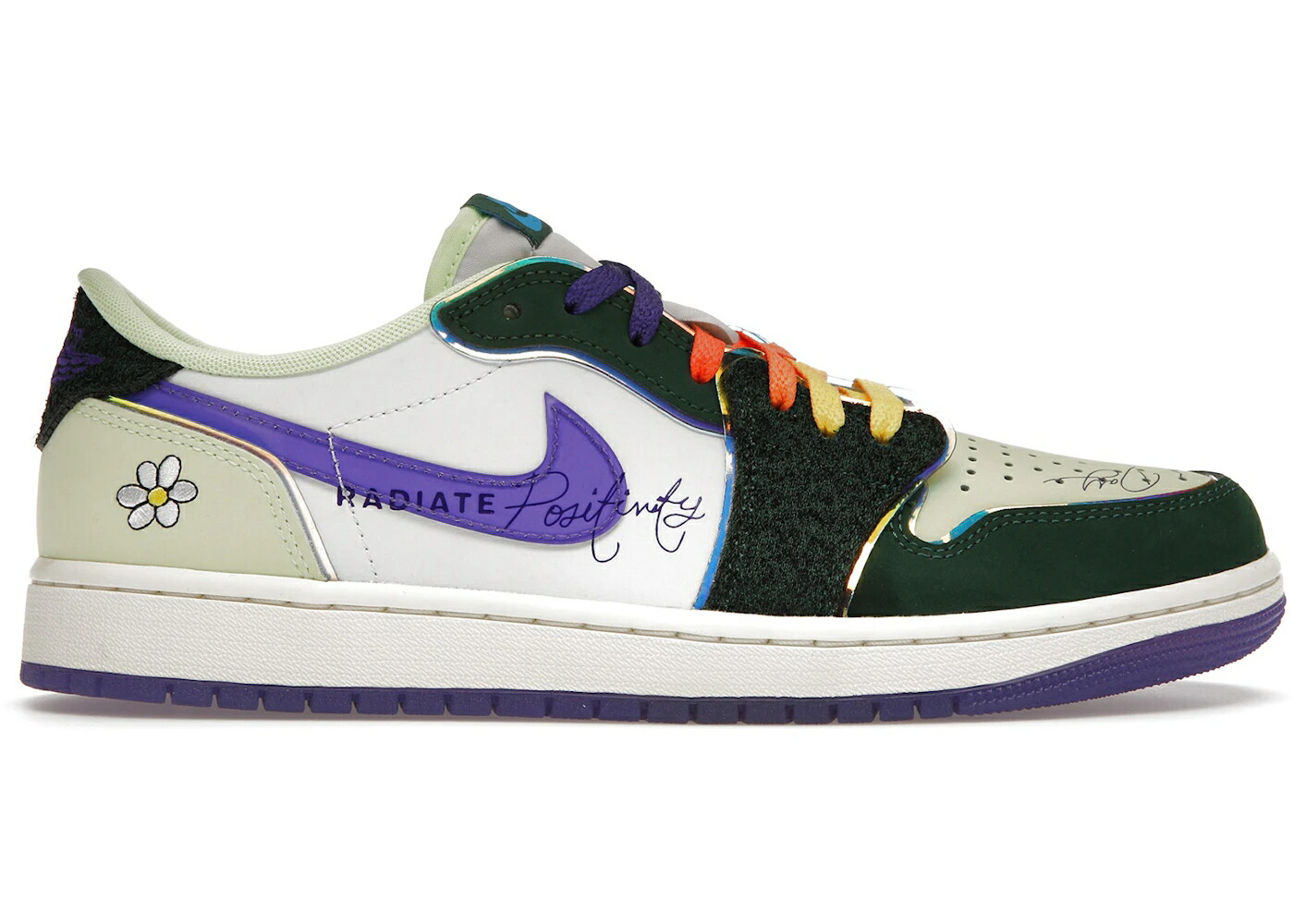 ナイキ ジョーダン 緑 グリーン コート 紫 パープル 白色 ホワイト スニーカー メンズ JORDAN 1 RETRO LOW OG DOERNBECHER (2023) / GORGE GREEN COURT PURPLE WHITE｜スニケス 64,955円