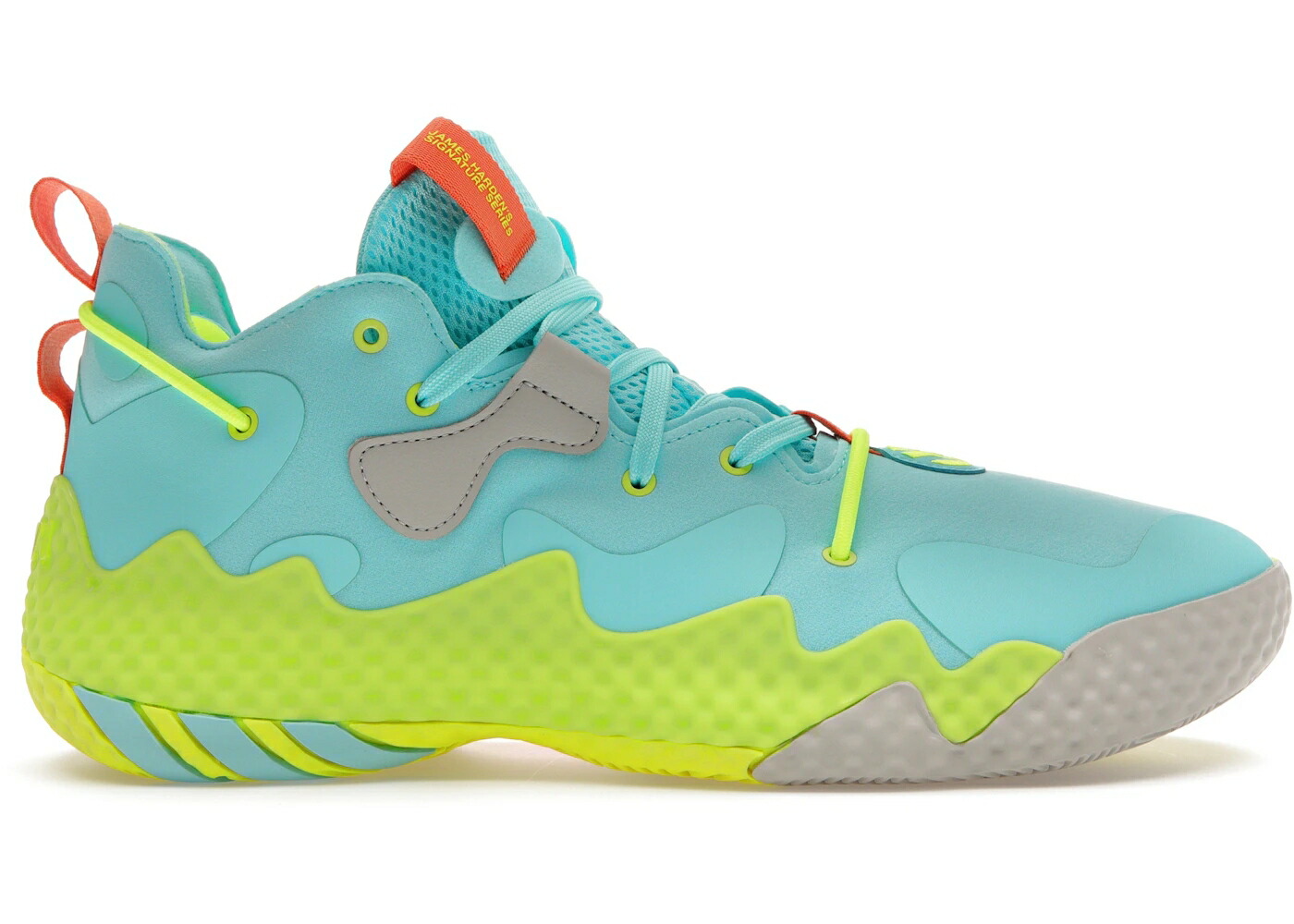アディダス ハーデン アクア 黄色 イエロー チーム 橙 オレンジ VOL. スニーカー ユニセックス ADIDAS HARDEN 6 PULSE AQUA SOLAR YELLOW / PULSE AQUA TEAM SEMI SOL ORANGE メンズ