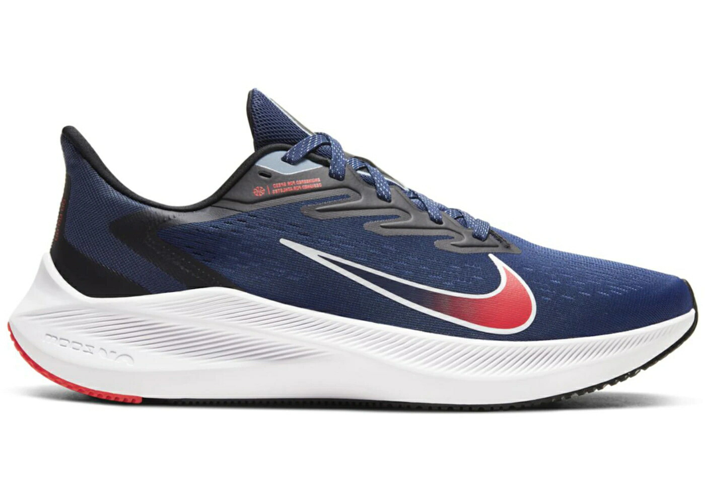 ナイキ ズーム 紺色 ネイビー クリムゾン スニーカー メンズ NIKE ZOOM WINFLO 7 MIDNIGHT NAVY CRIMSON / MIDNIGHT NAVY BRIGHT CRIMSON