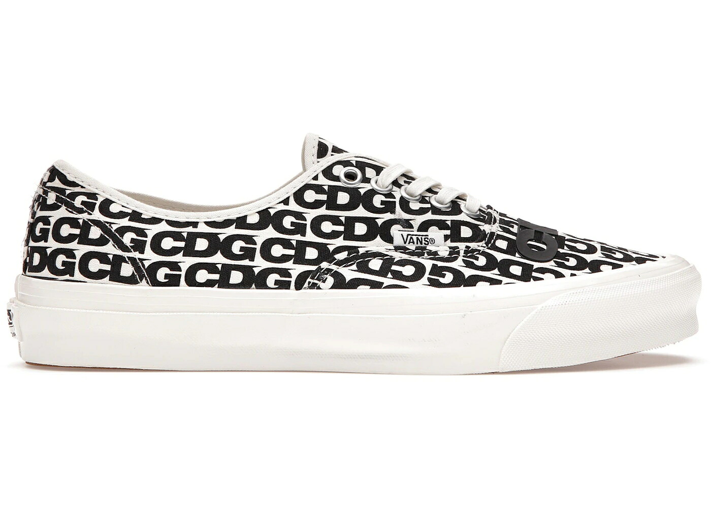 ヴァンズ バンズ オーセンティック 黒いこと 黒いこと 踵 空白文字 コムデ給仕 スニーカー メンズ VANS AUTHENTIC COMME DES GARCONS BLACK HEEL TAB (CURVED RUBBER) / BLACK DE BLANC BLACK