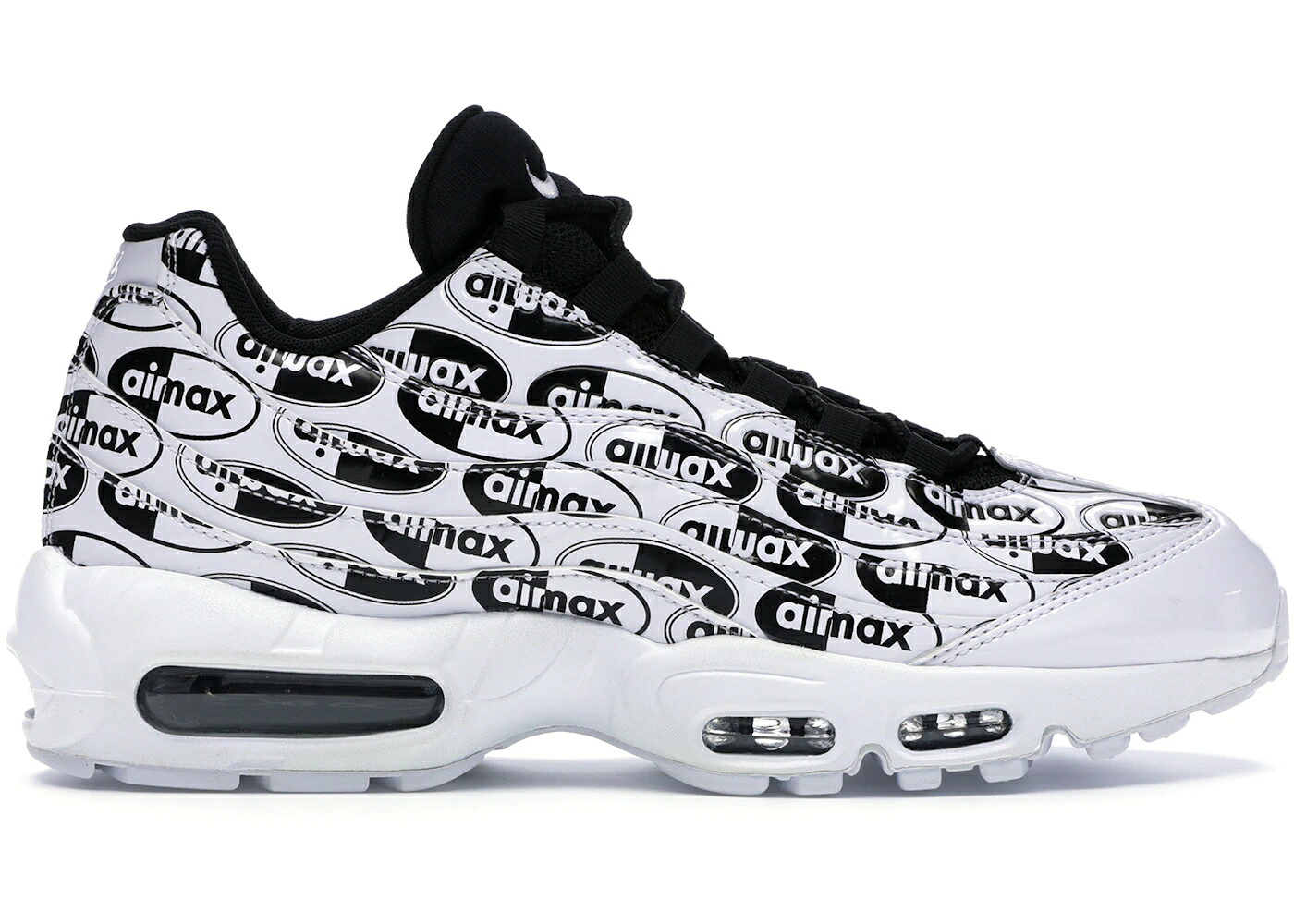 ナイキ マックス 白いこと 白いこと 黒いこと 黒いこと 大気圏マックス スニーカー メンズ NIKE AIR MAX 95 ALL OVER PRINT WHITE BLACK / WHITE WHITE BLACK