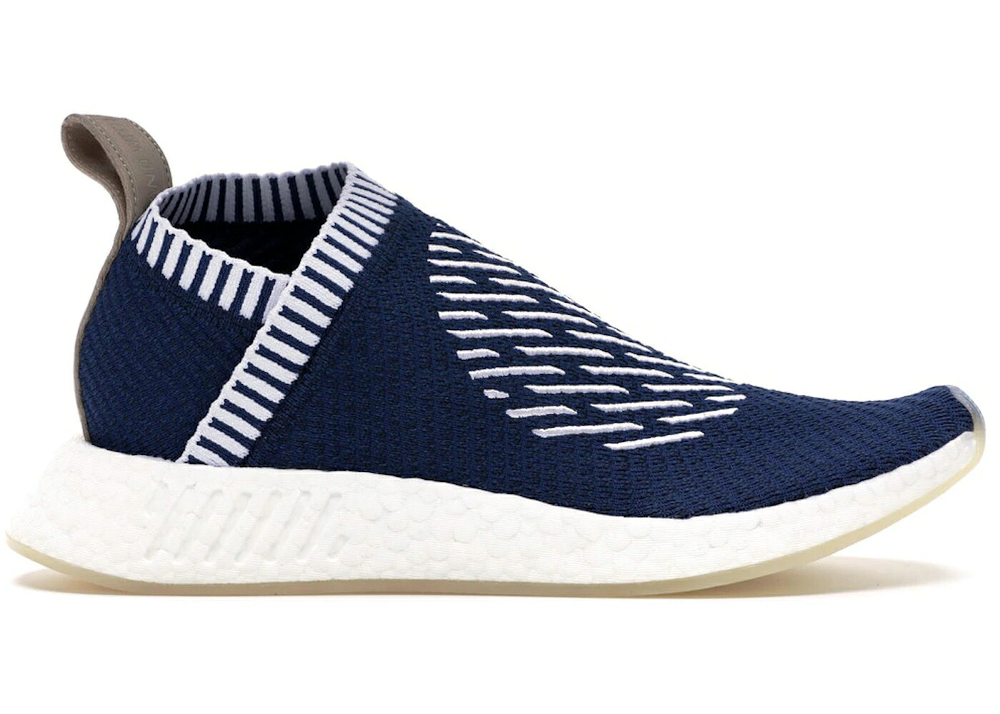 アディダス 紺色 ネイビー 白色 ホワイト スニーカー メンズ ADIDAS NMD CS2 PRIMEKNIT RONIN STRIPES / COLLEGIATE NAVY FOOTWEAR WHITE
