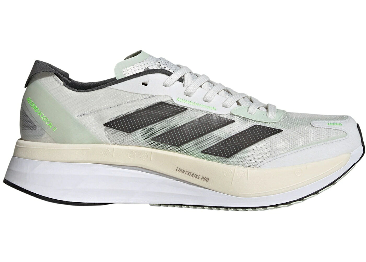 アディダス アディゼロ ボストン 白色 ホワイト 緑 グリーン ナイト スニーカー メンズ ADIDAS ADIZERO BOSTON 11 CRYSTAL WHITE LINEN GREEN / CRYSTAL WHITE NIGHT METALLIC|スニケス